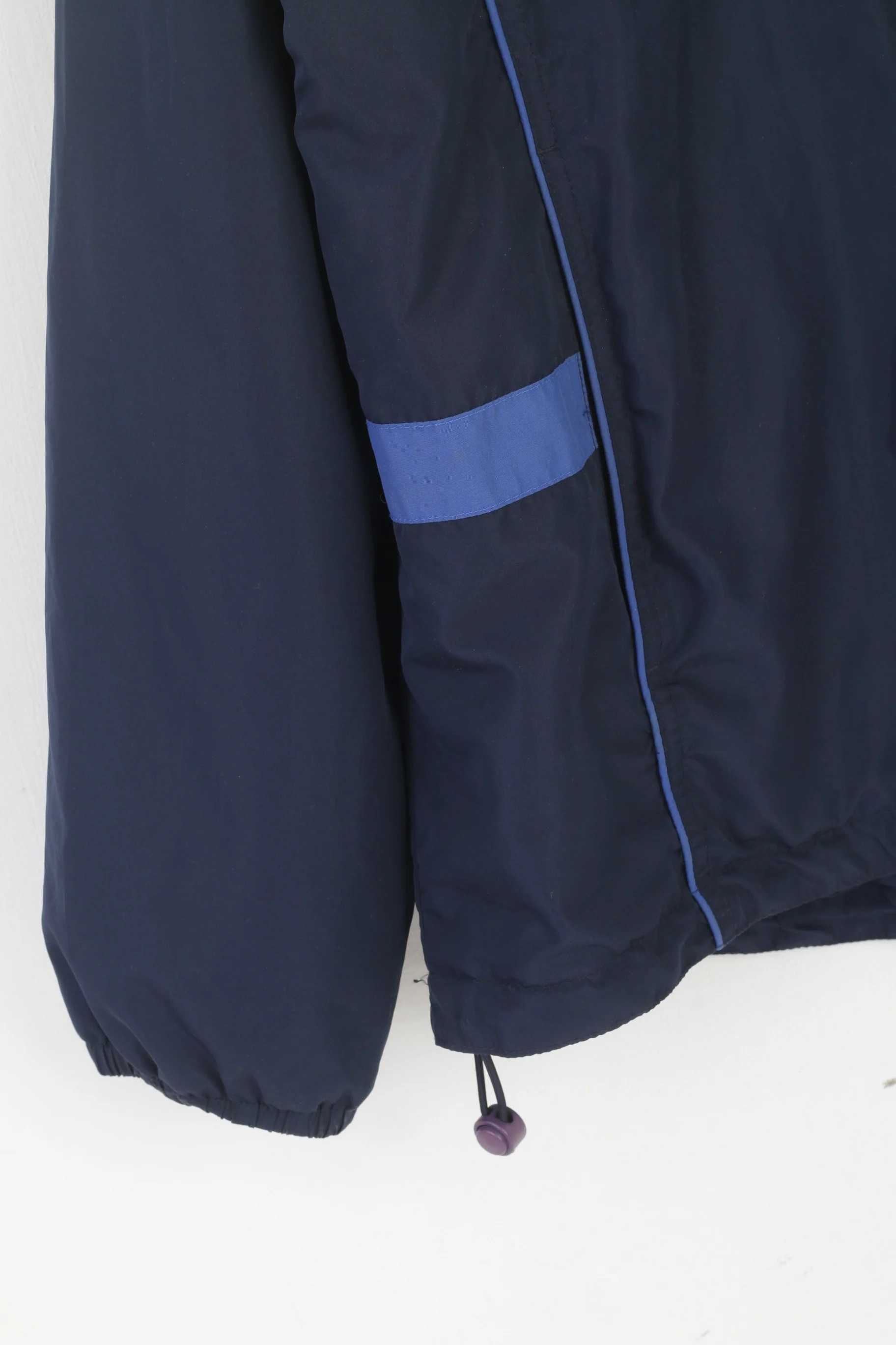Kynningsrud Men XXXL Jacket Navy Nylon Activewear Hidden Hood Zip Up Top - Image 3
