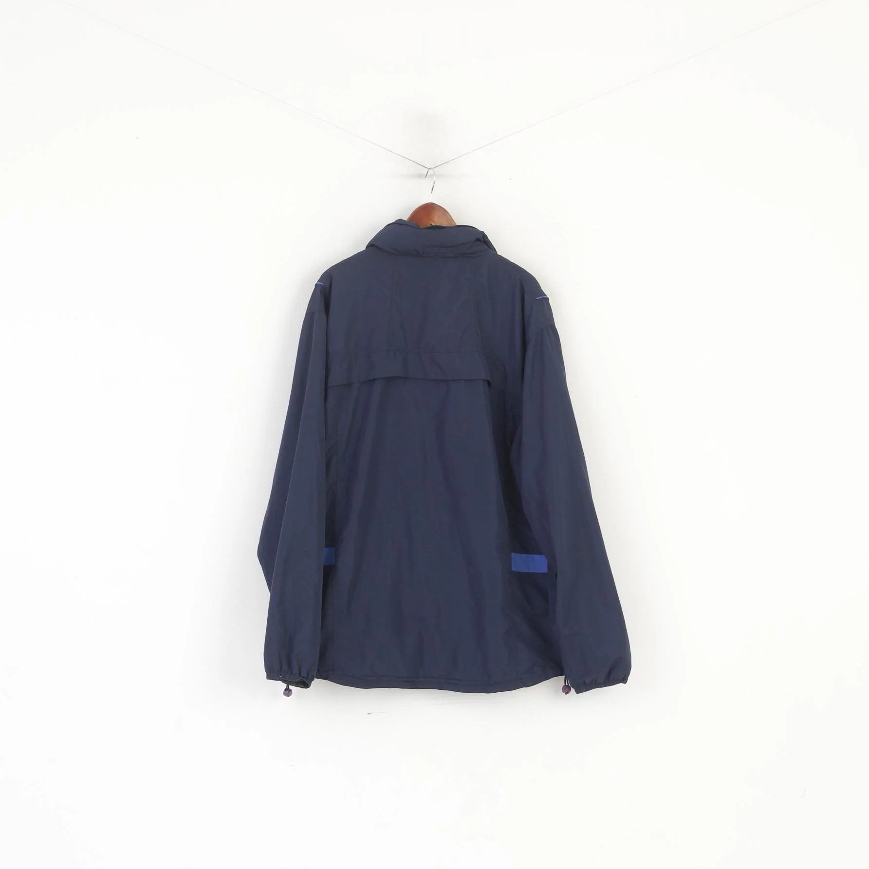 Kynningsrud Men XXXL Jacket Navy Nylon Activewear Hidden Hood Zip Up Top - Image 6