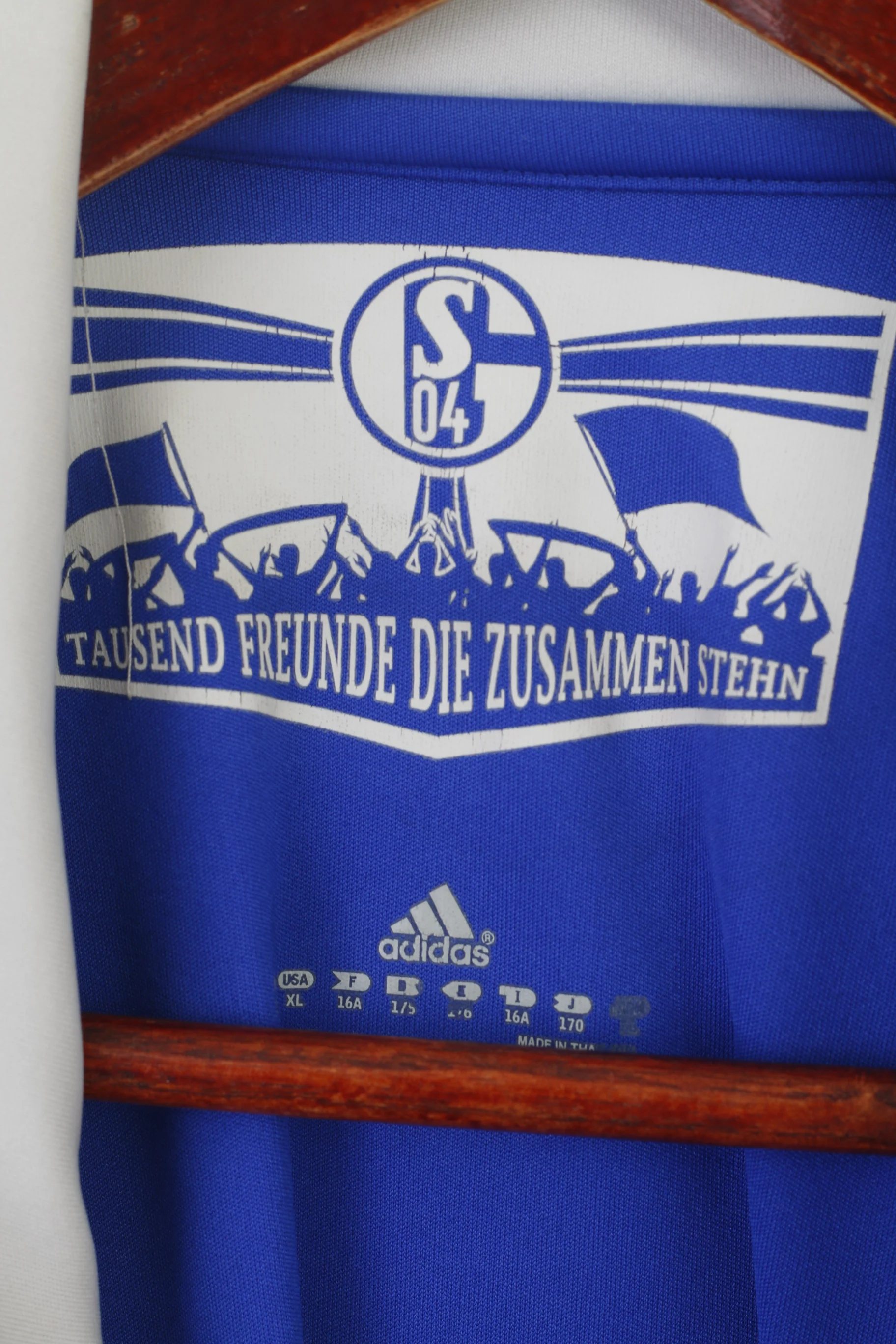 Adidas Schalke 04 Youth 170 15-16 Age Polo Shirt Blue Football Vintage Jersey Top - Image 3