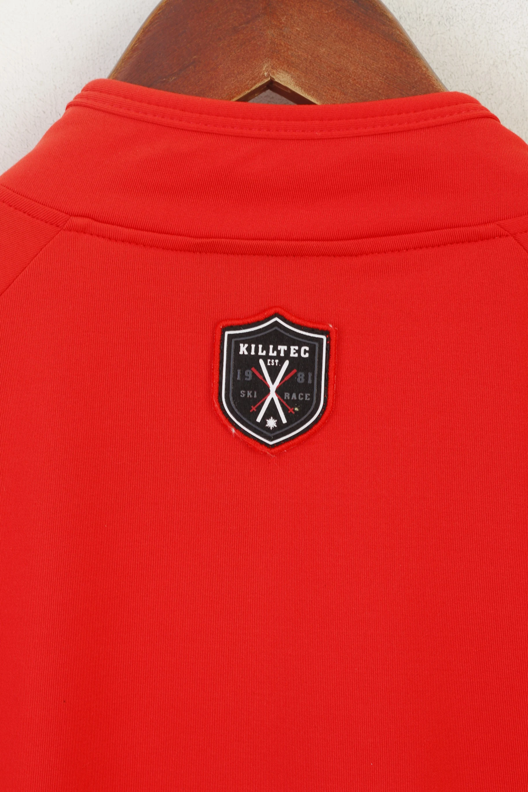 Killtec Men S Long Sleeved Shirt Red Warm Up Activewear Full Zip Sport Ski Top - Image 6