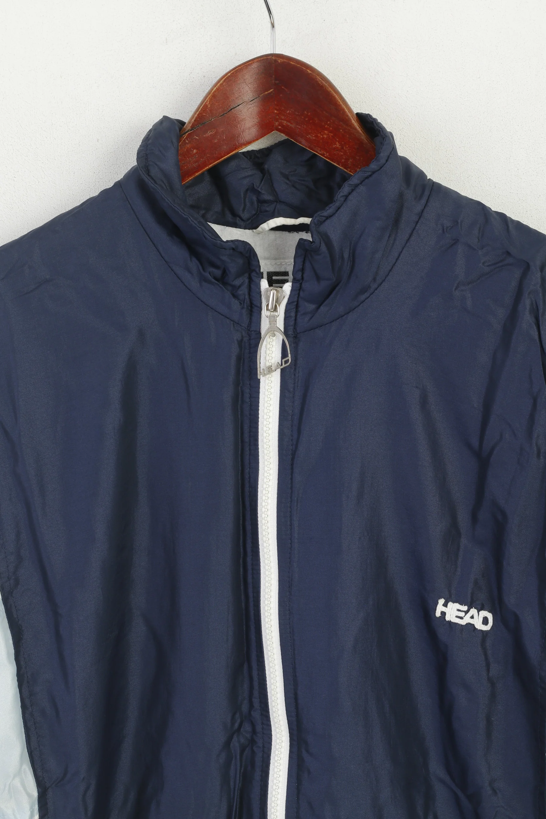 Head Women 34 S Jacket Navy Vintage Shiny Sportswear Full Zip Track Top - Image 2