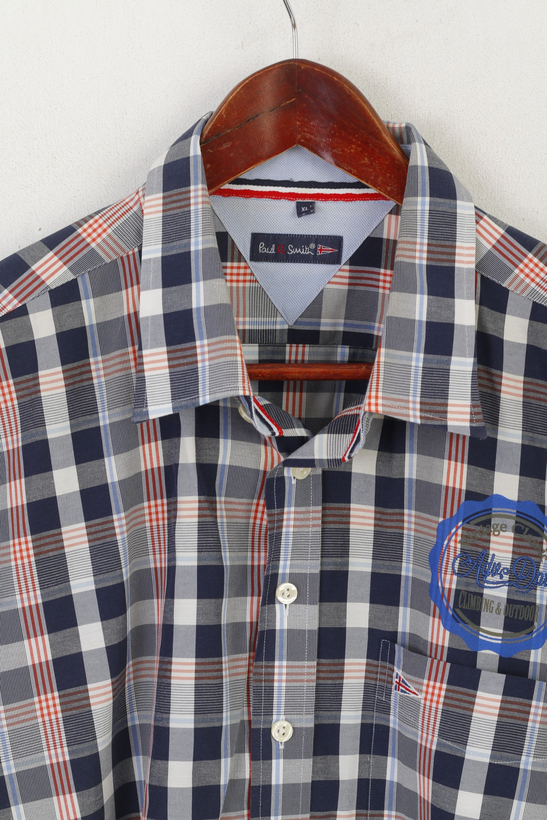 Paul R. Smith Men XL Casual Shirt Blue Cotton Vintage Classic Outdoor Climbing Top - Image 2