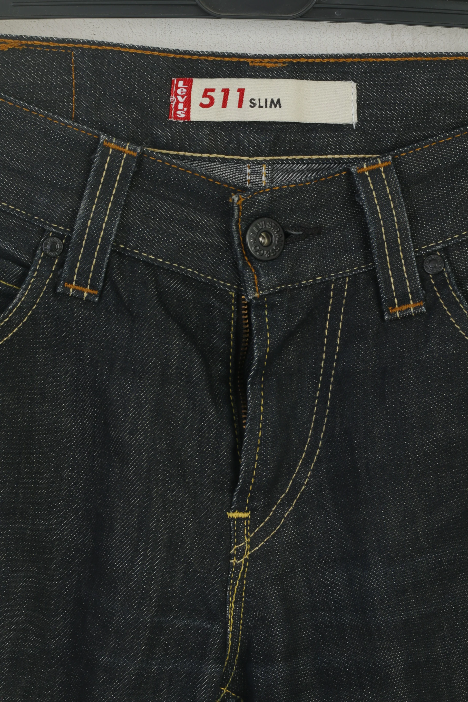 Levi's 511 Men 31 Jeans Trousers Navy Cotton Slim Denim Classic Pants - Image 2