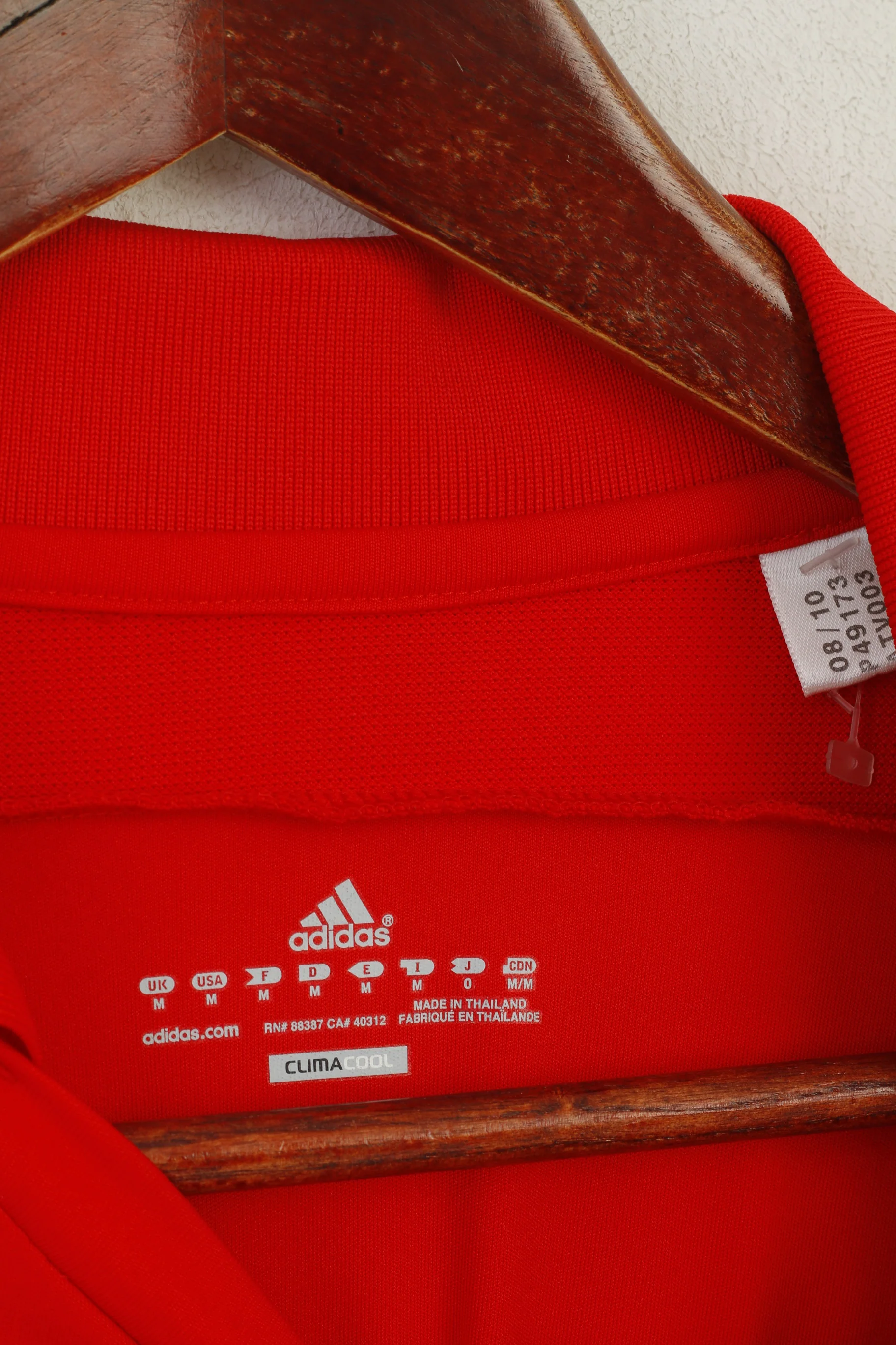 Adidas Men M Polo Shirt Red Formotion Training Climacool Long Sleeved Top - Image 4