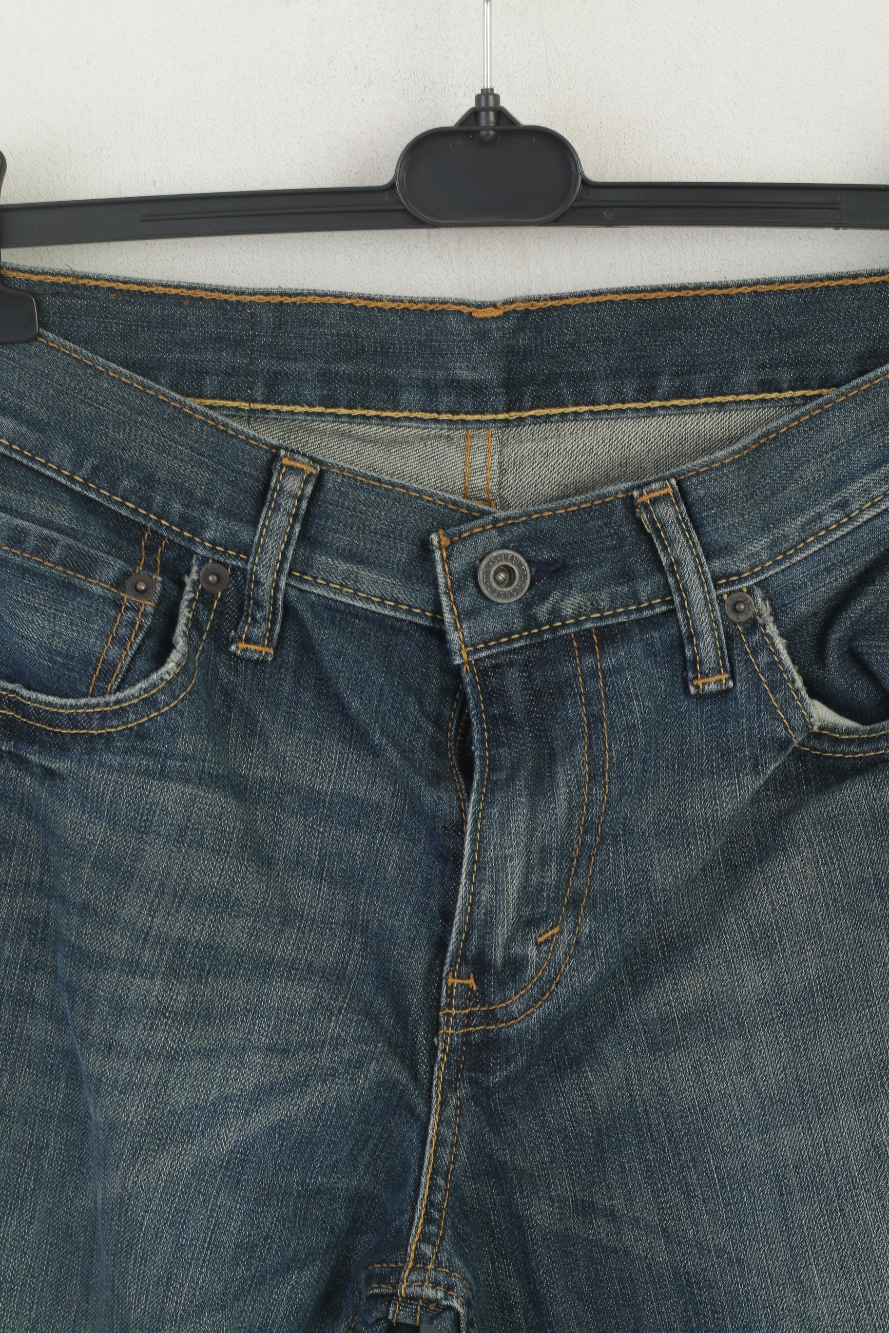 Levi's Women 30 Jeans Trousers Navy Denim Vintage Cotton Straight Leg Pants - Image 2