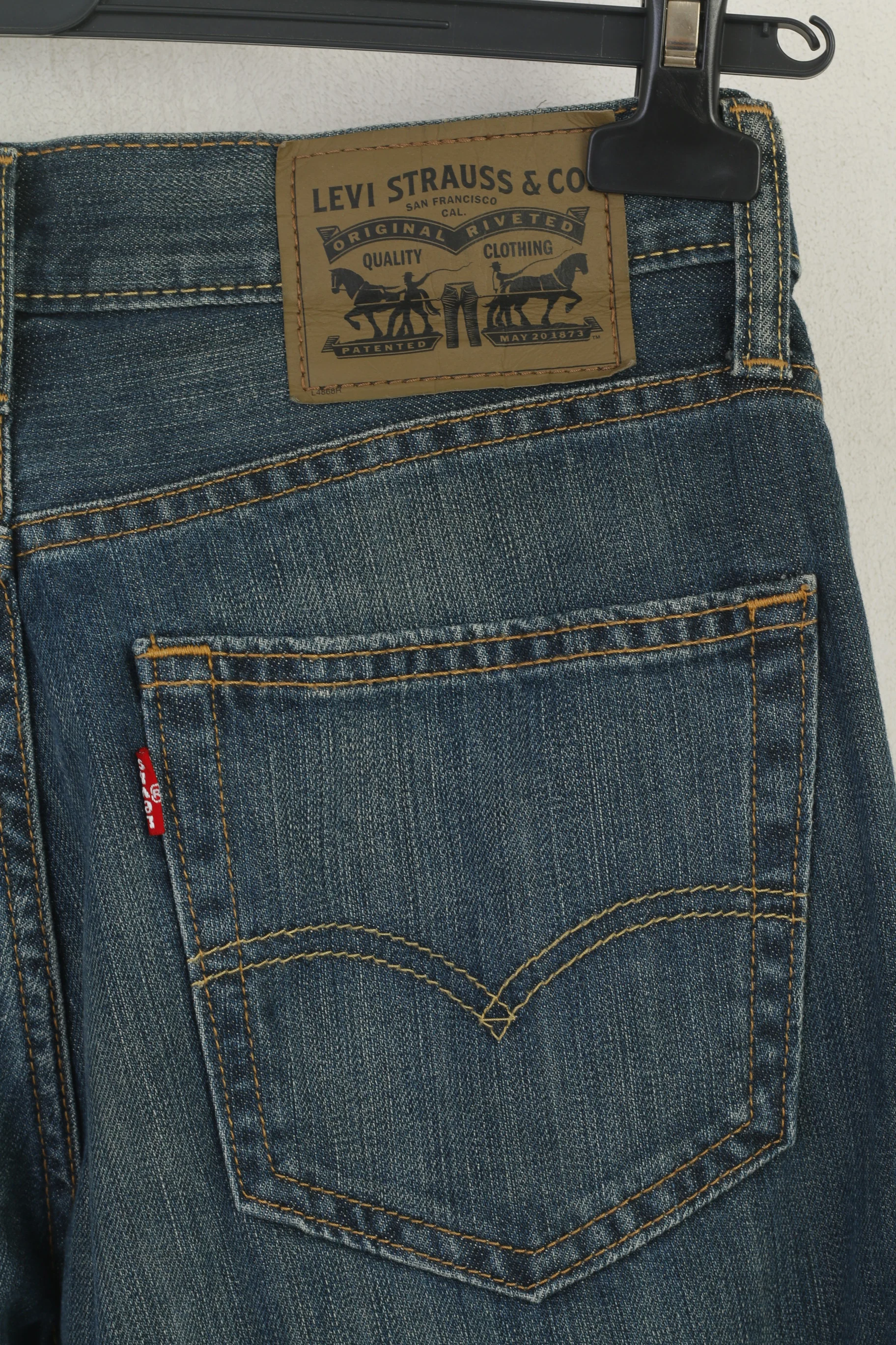 Levi's Women 30 Jeans Trousers Navy Denim Vintage Cotton Straight Leg Pants - Image 5