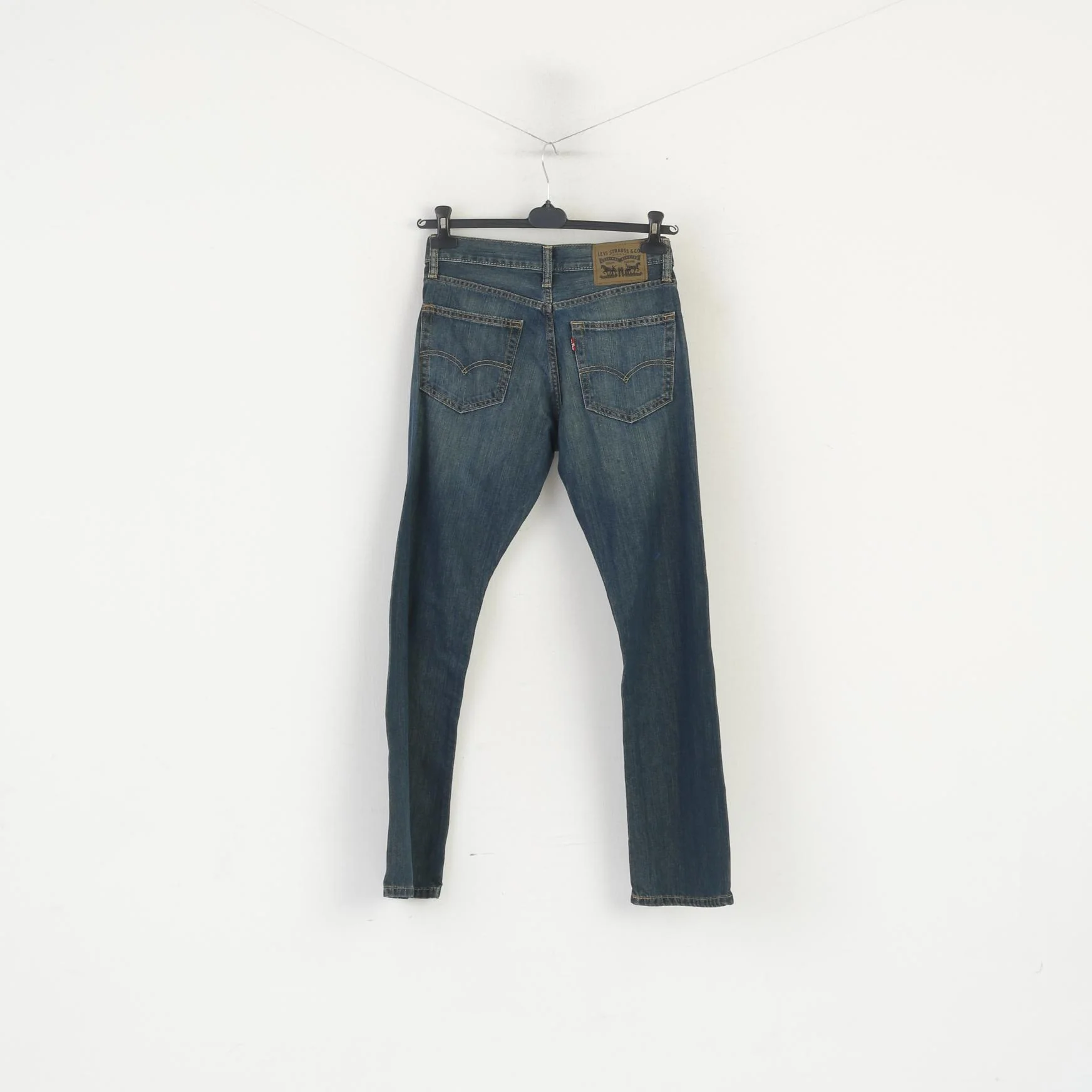 Levi's Women 30 Jeans Trousers Navy Denim Vintage Cotton Straight Leg Pants - Image 6