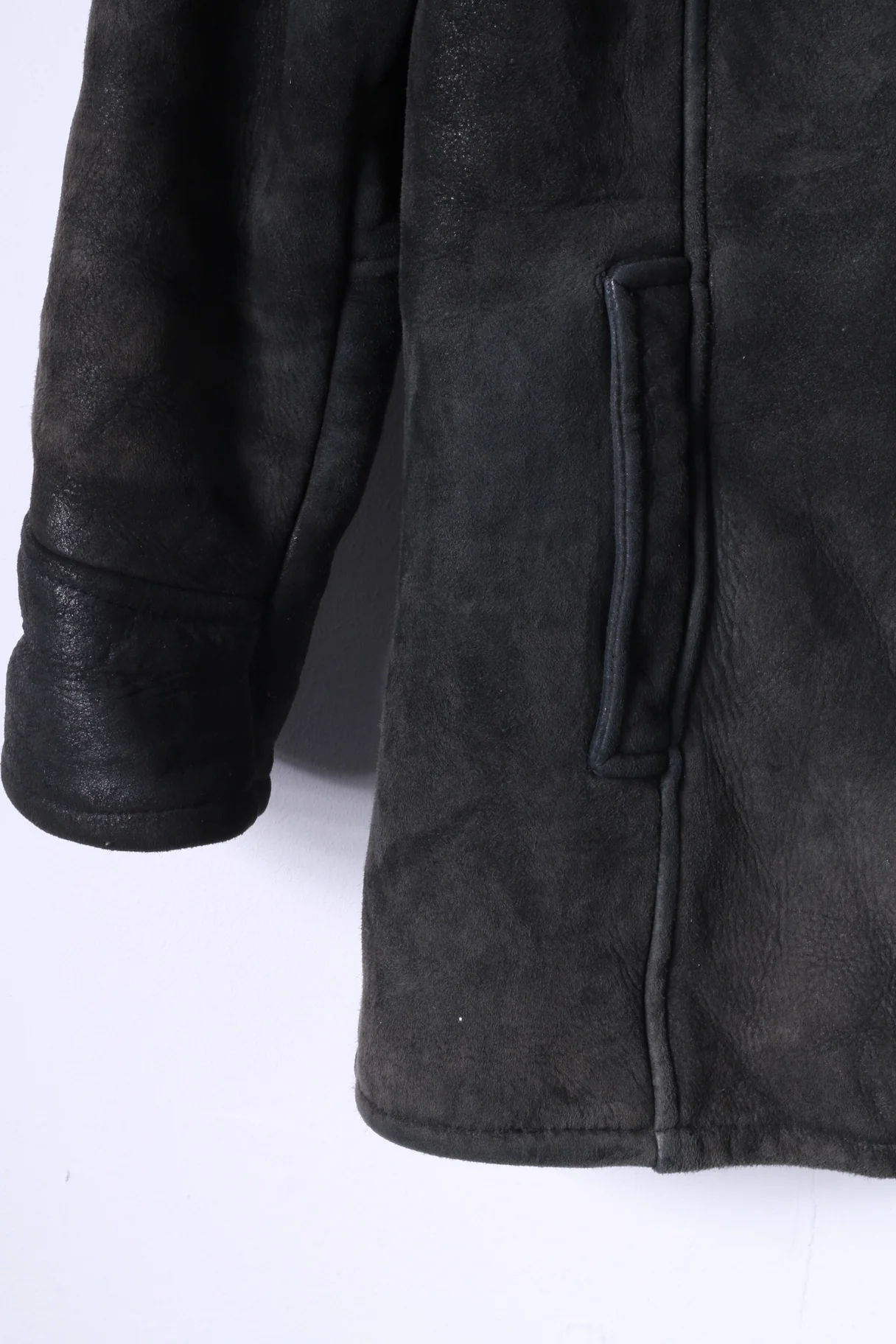 MADDOX Womens 38 M Jacket Dark Green Vintage Buttoned Leather Warm Coat - Image 3