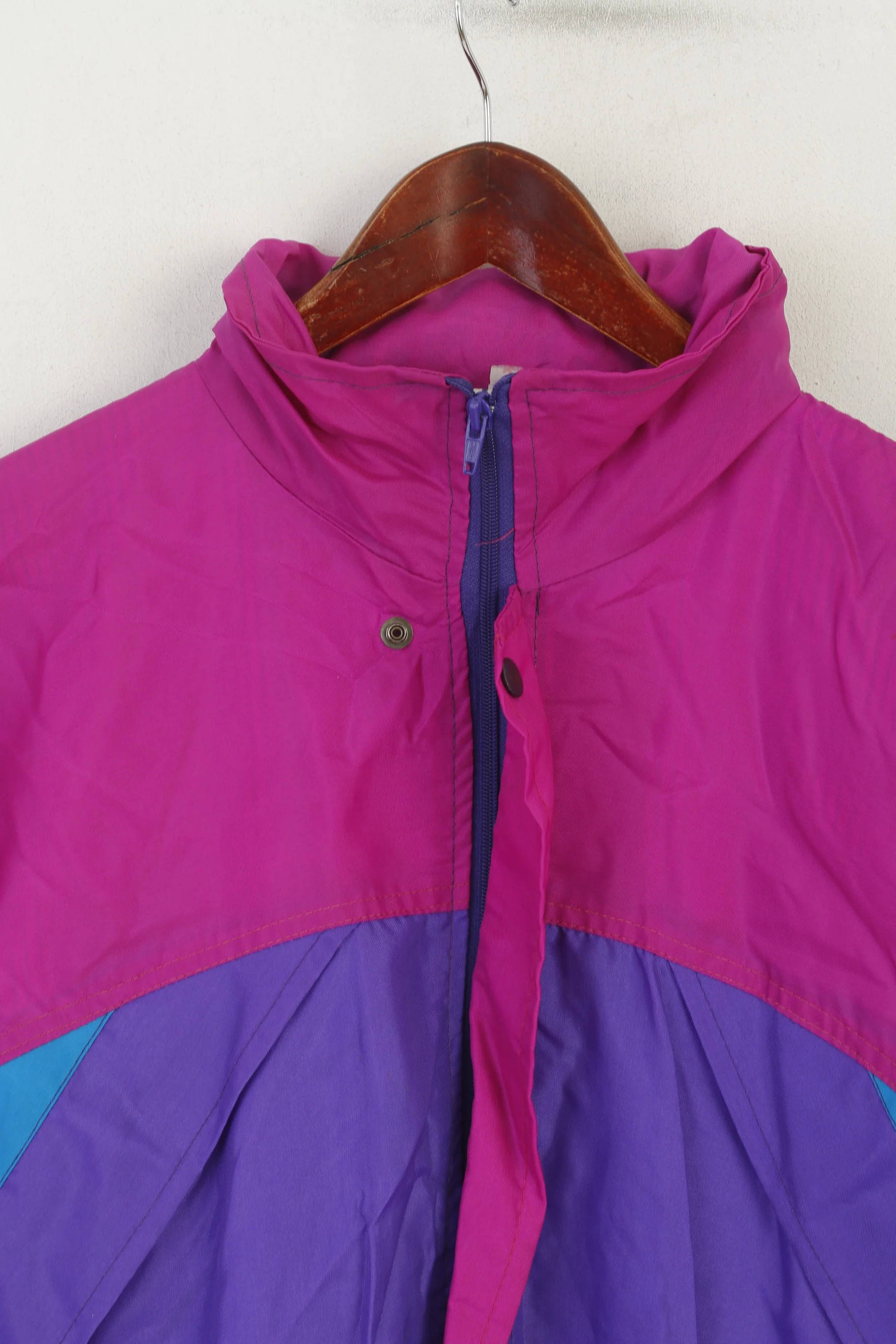 Vintage Men S Jacket Purple Nylon Waterproof England Full Zipper Rain Top - Image 2