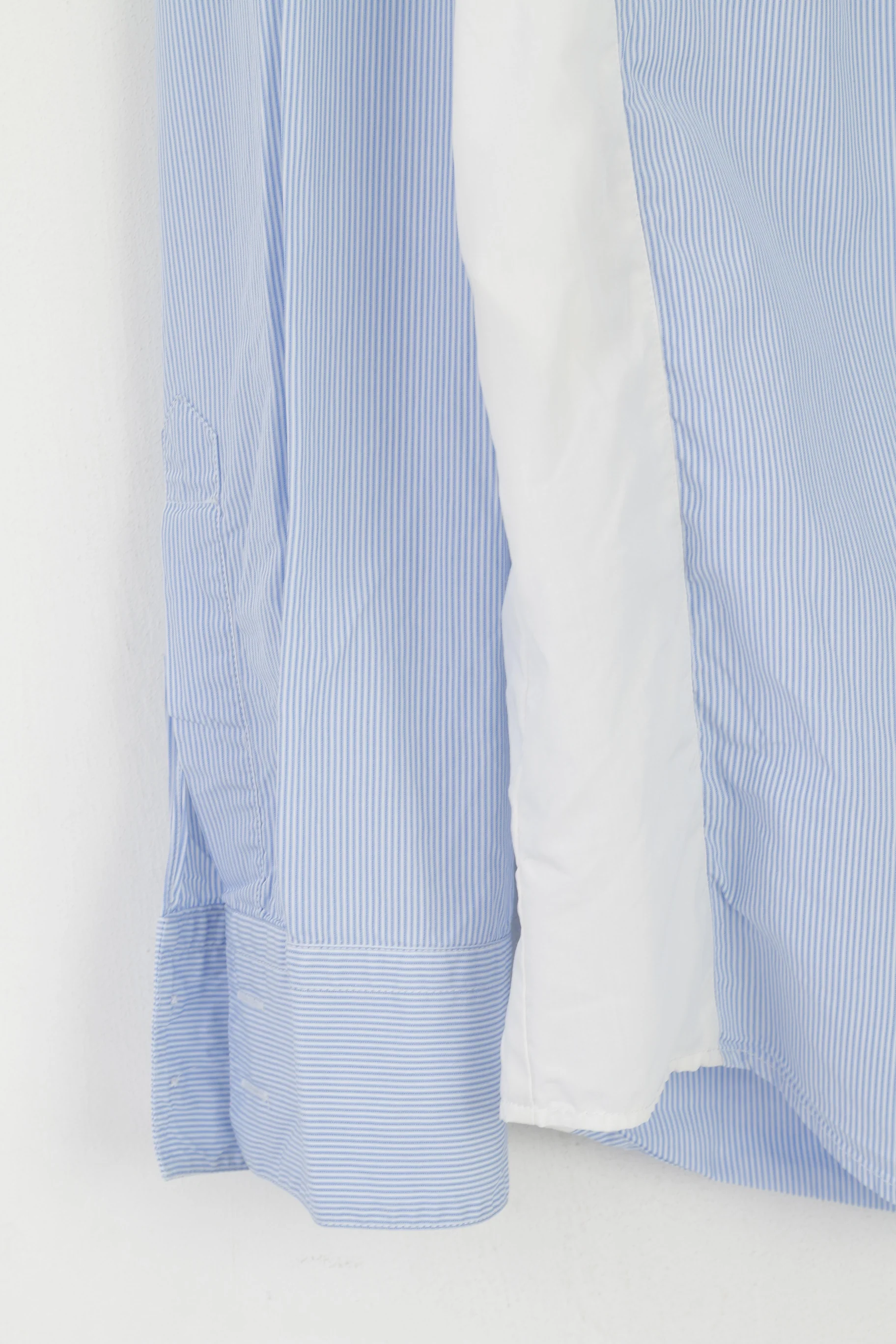 Hugo Boss Men XL Casual Shirt Blue Cotton Handcrafted Striped Long Sleeve Top - Image 3
