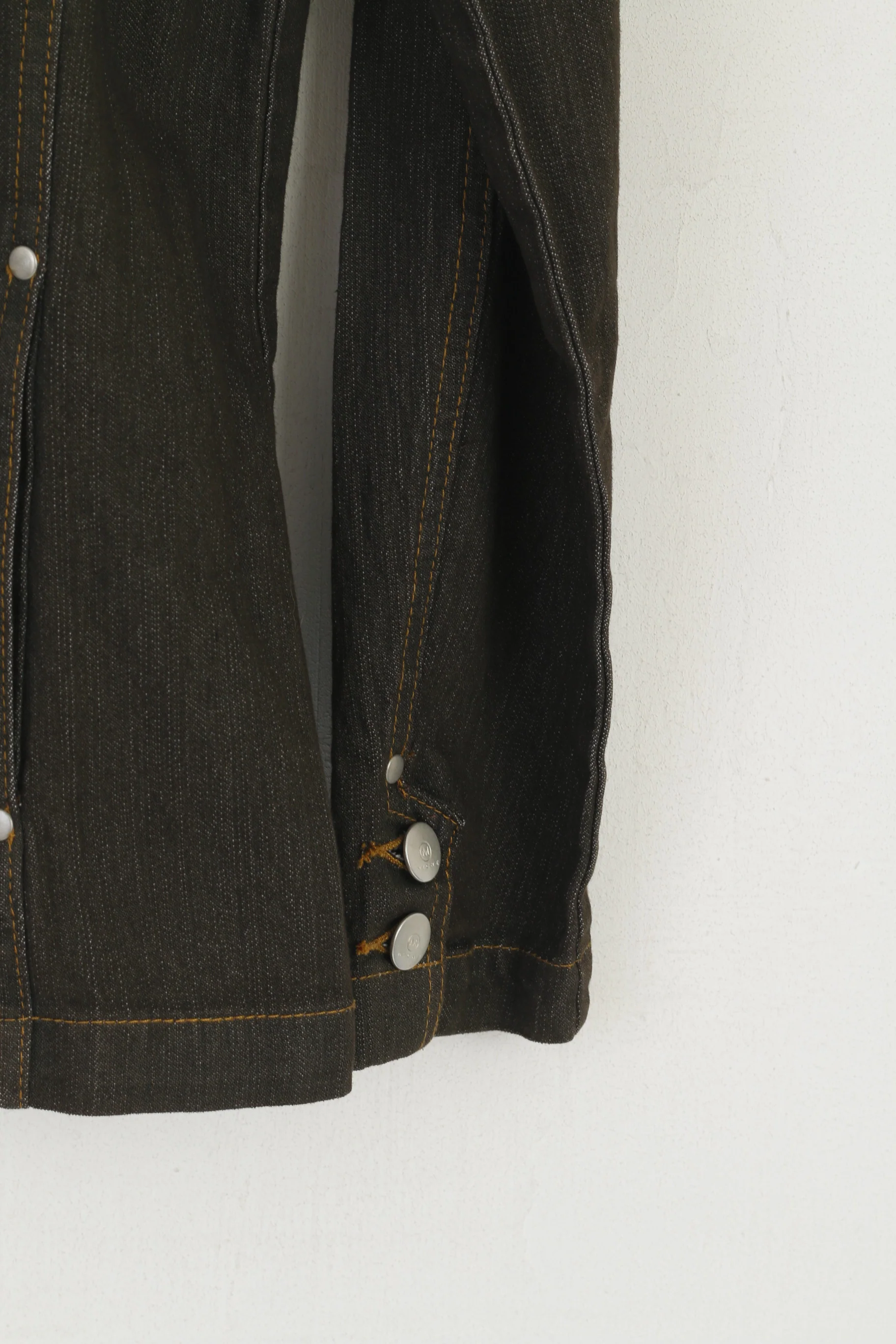 Micha Women 36 S Denim Jacket Brown Cotton Vintage 90s Classic Jeans Blazer - Image 3