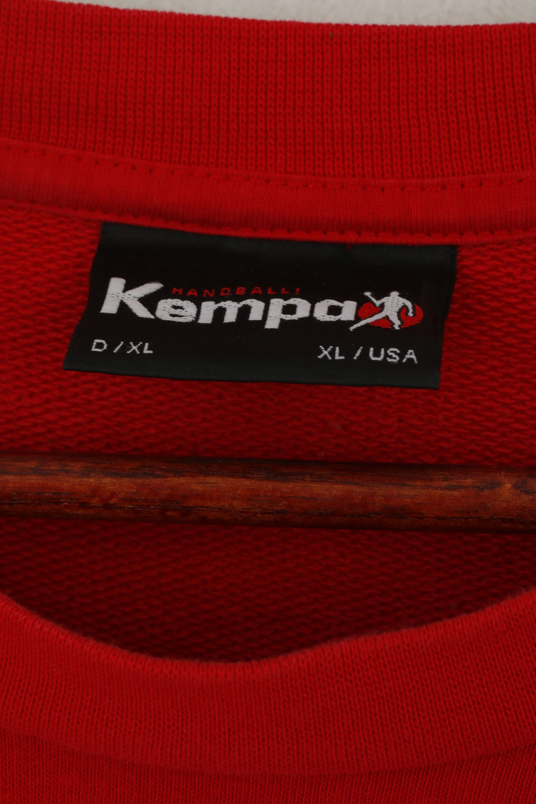 Kempa Men XL Sweatshirt Red Cotton Handball Training Vintage Sportswear Top - Image 5