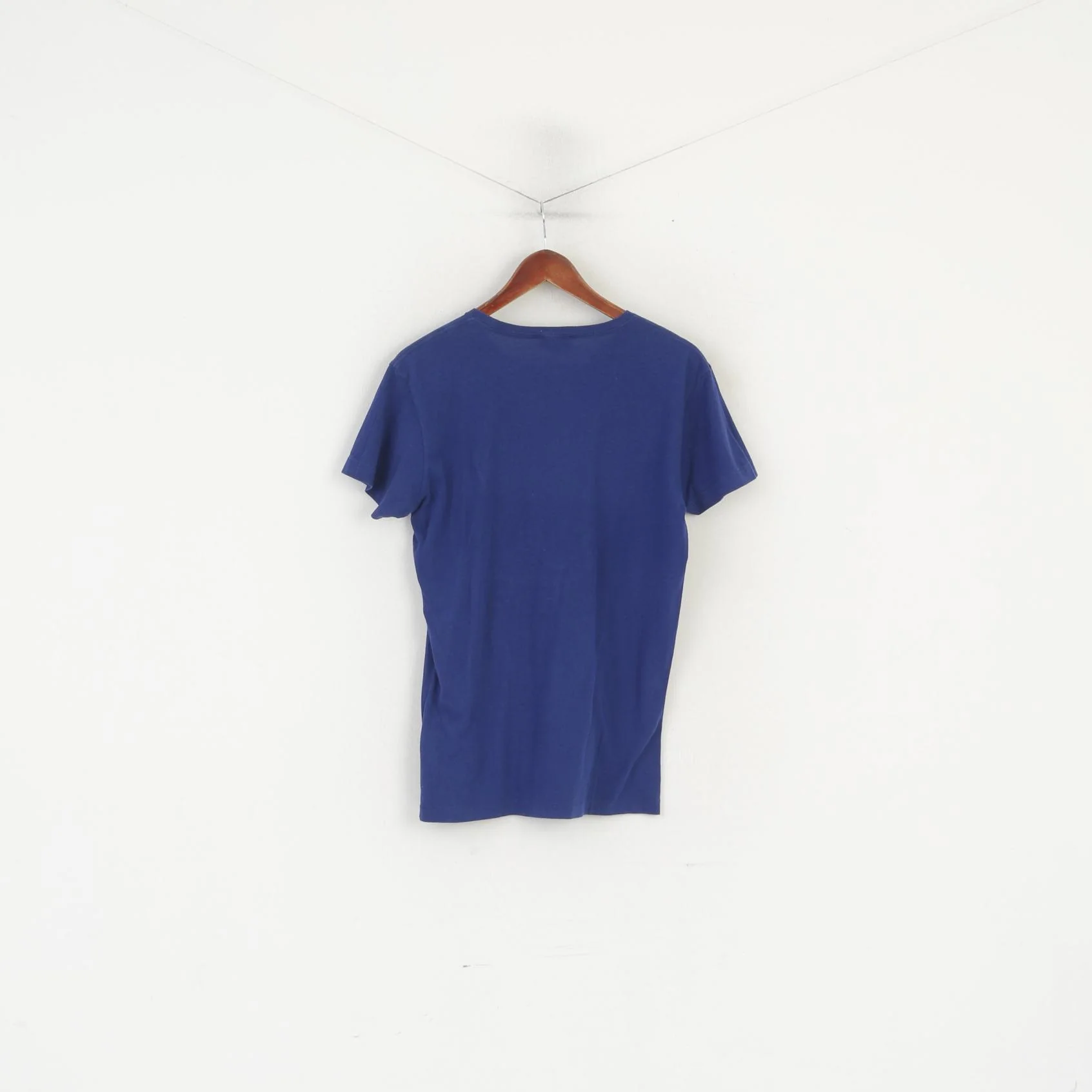 Diesel Men M Shirt Blue Cotton Graphic Embroidered Crew Neck Classic Top - Image 5