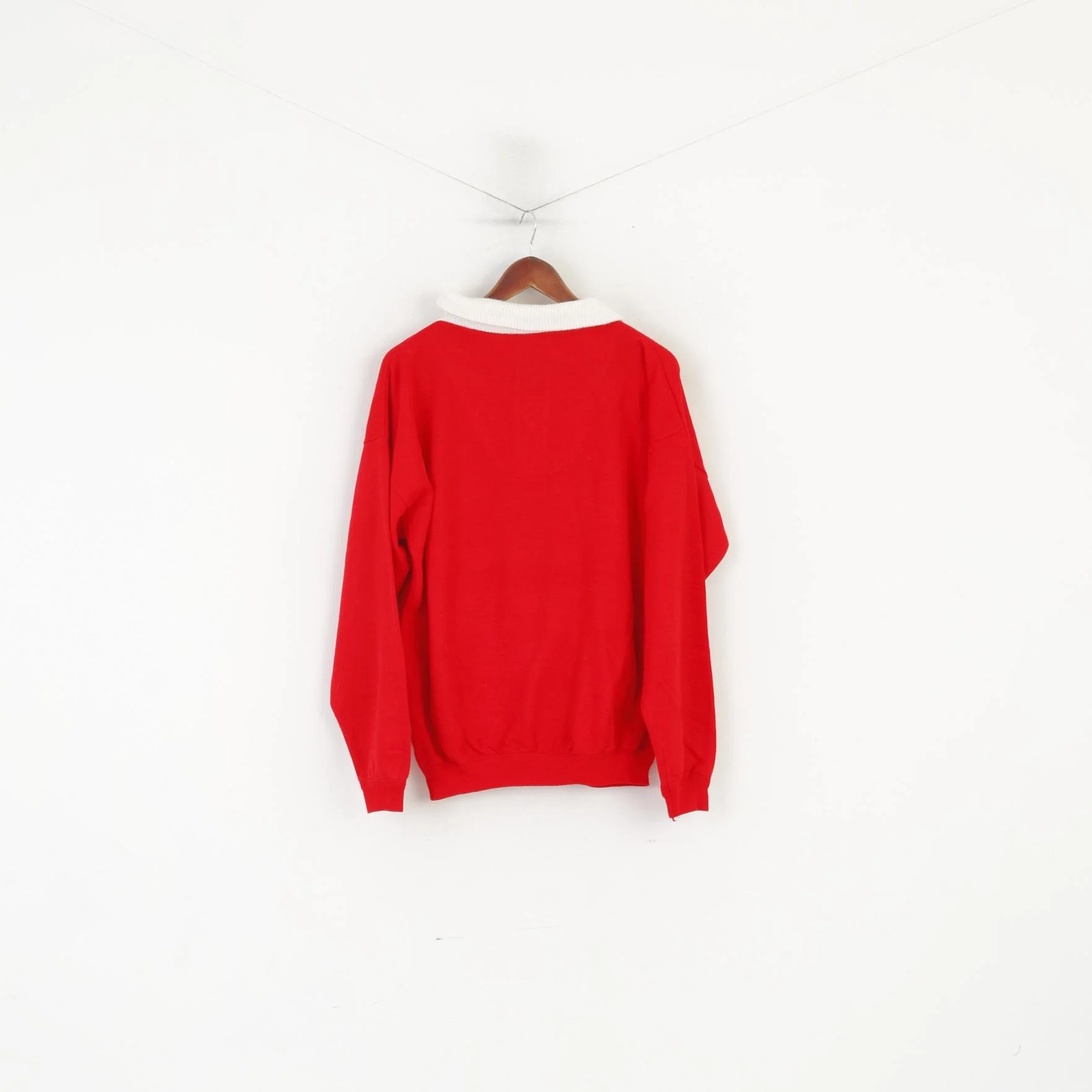 Fiocchi Italy Men L Sweatshirt Red Vintage Cotton Chinchilla Graphic 80s Unisex Jumper - Image 6