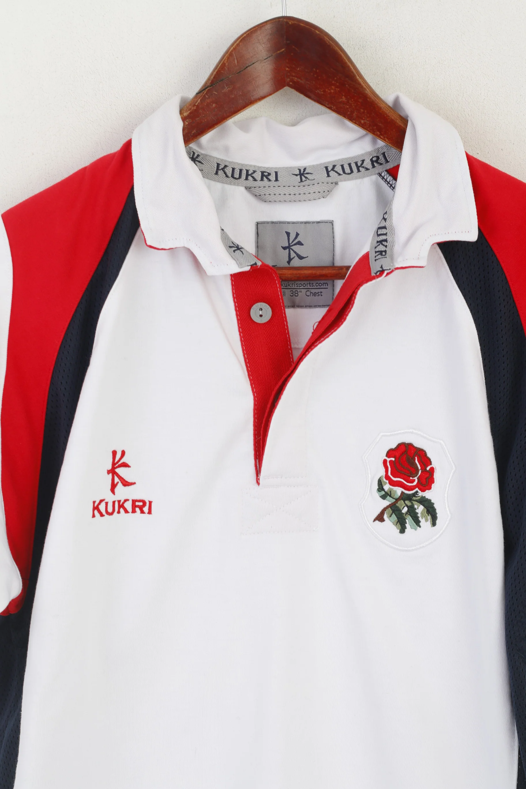 Kukri National England Rugby Men S Polo Shirt White Cotton Sportswear Top - Image 2