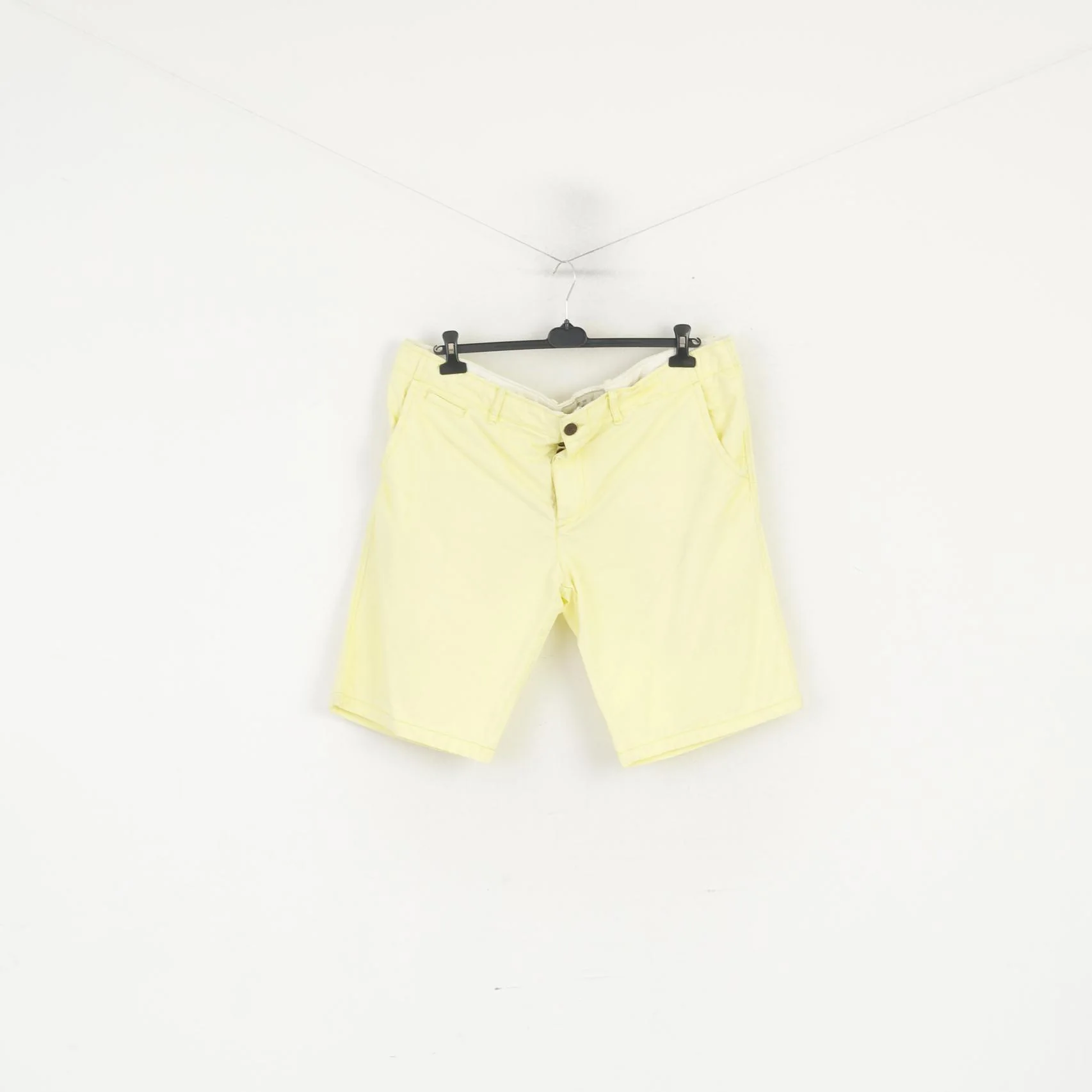 Jet Lag Men 40 56 Shorts Yellow Cotton Summer Casual Bermuda