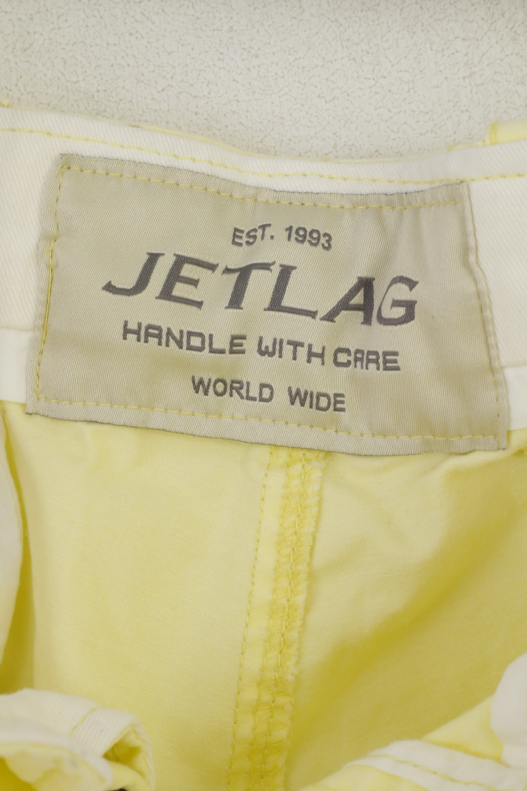 Jet Lag Men 40 56 Shorts Yellow Cotton Summer Casual Bermuda - Image 3