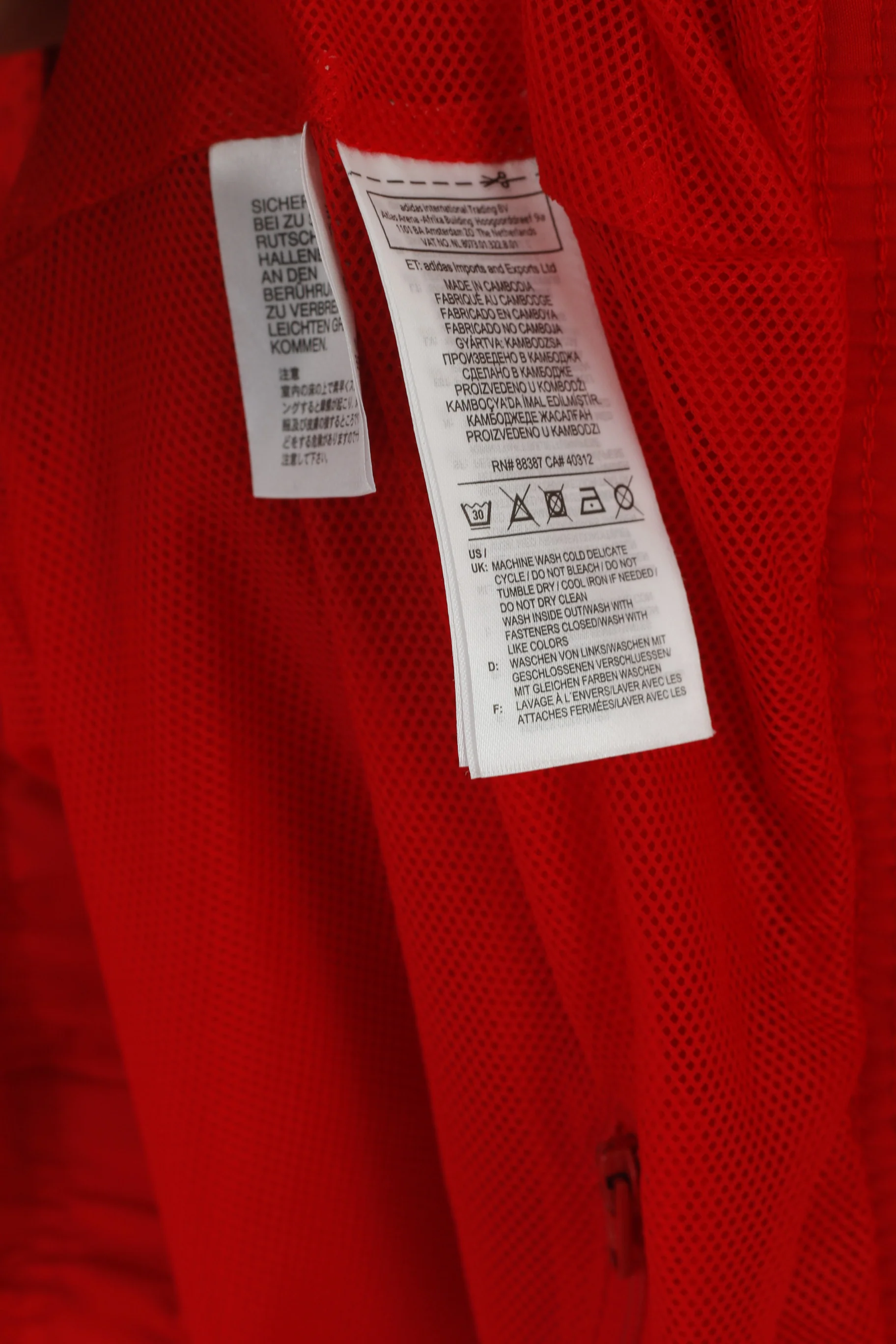 Adidas Men XL Jacket Red Bomber Full Zipper Activewear Vintake Track Top - Image 5
