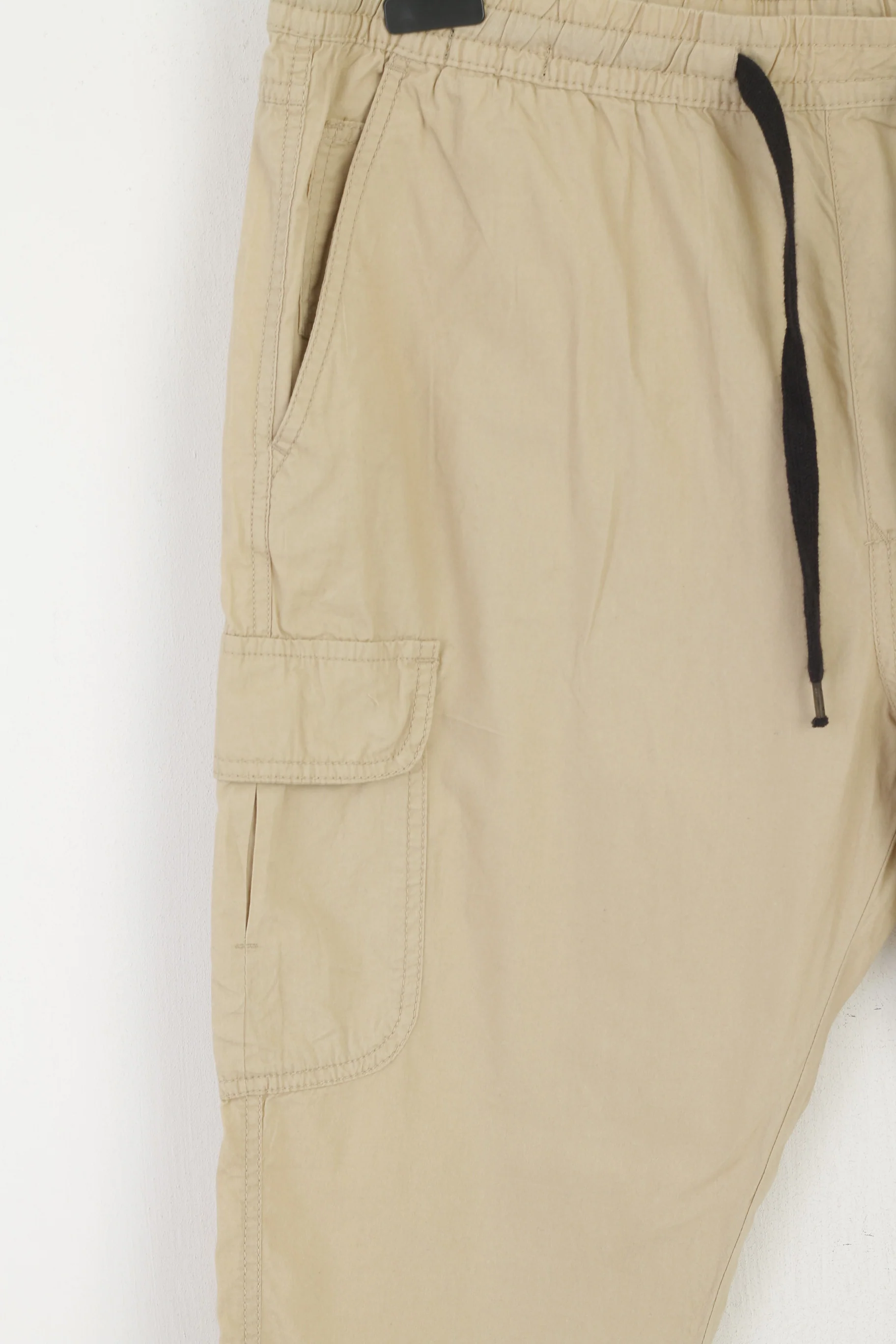 Piazaa Italia Man Men XXL Trousers Beige Cotton Work Fit Classic Cargo Pants - Image 2