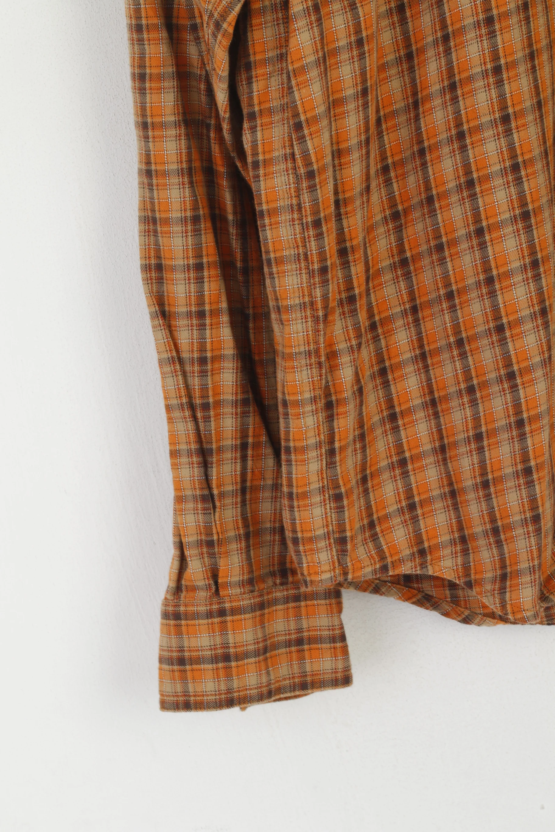 Columbia Sportswear Company Men S Casual Shirt Orange Checkered Outdoor Cotton Top - Image 3