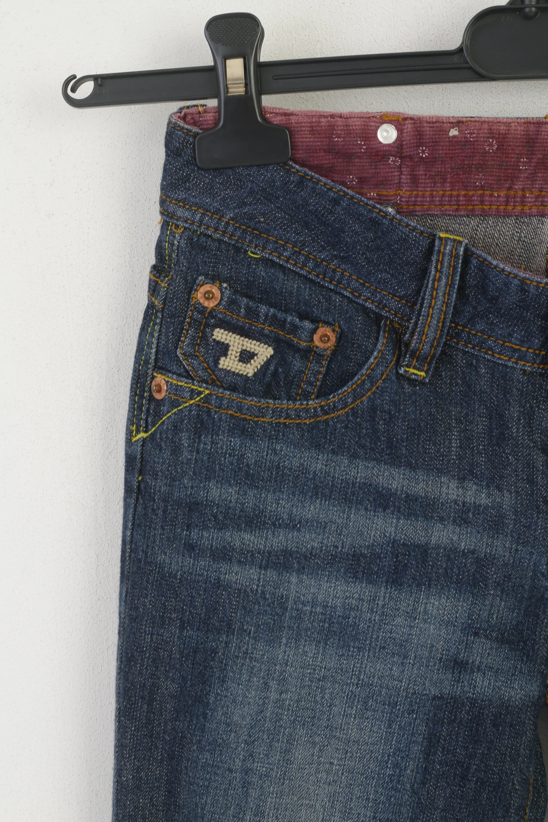 Diesel Women 26 Jeans Trousers Navy Cotton Denim Italy Bootcut Vintage Pants - Image 2