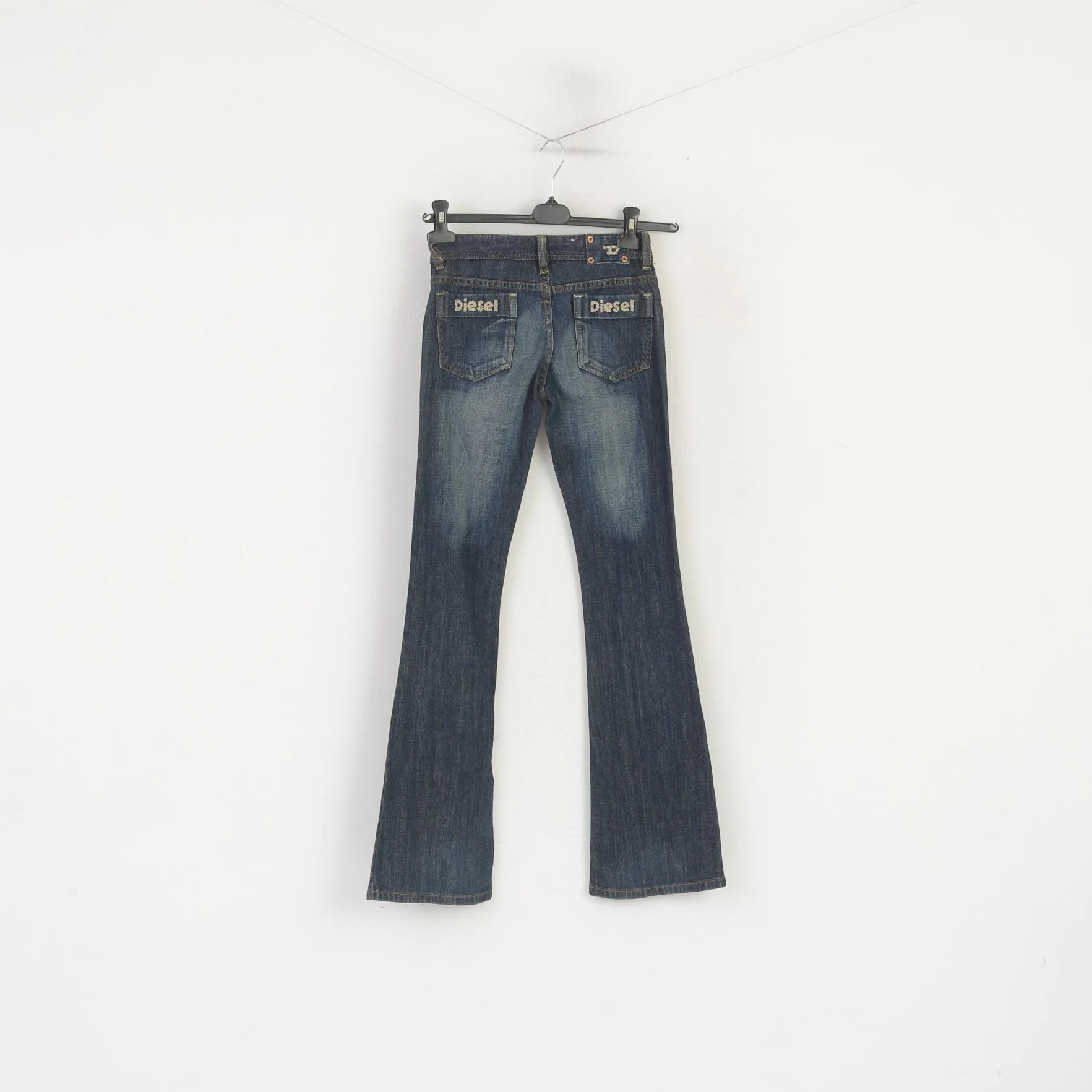Diesel Women 26 Jeans Trousers Navy Cotton Denim Italy Bootcut Vintage Pants - Image 5