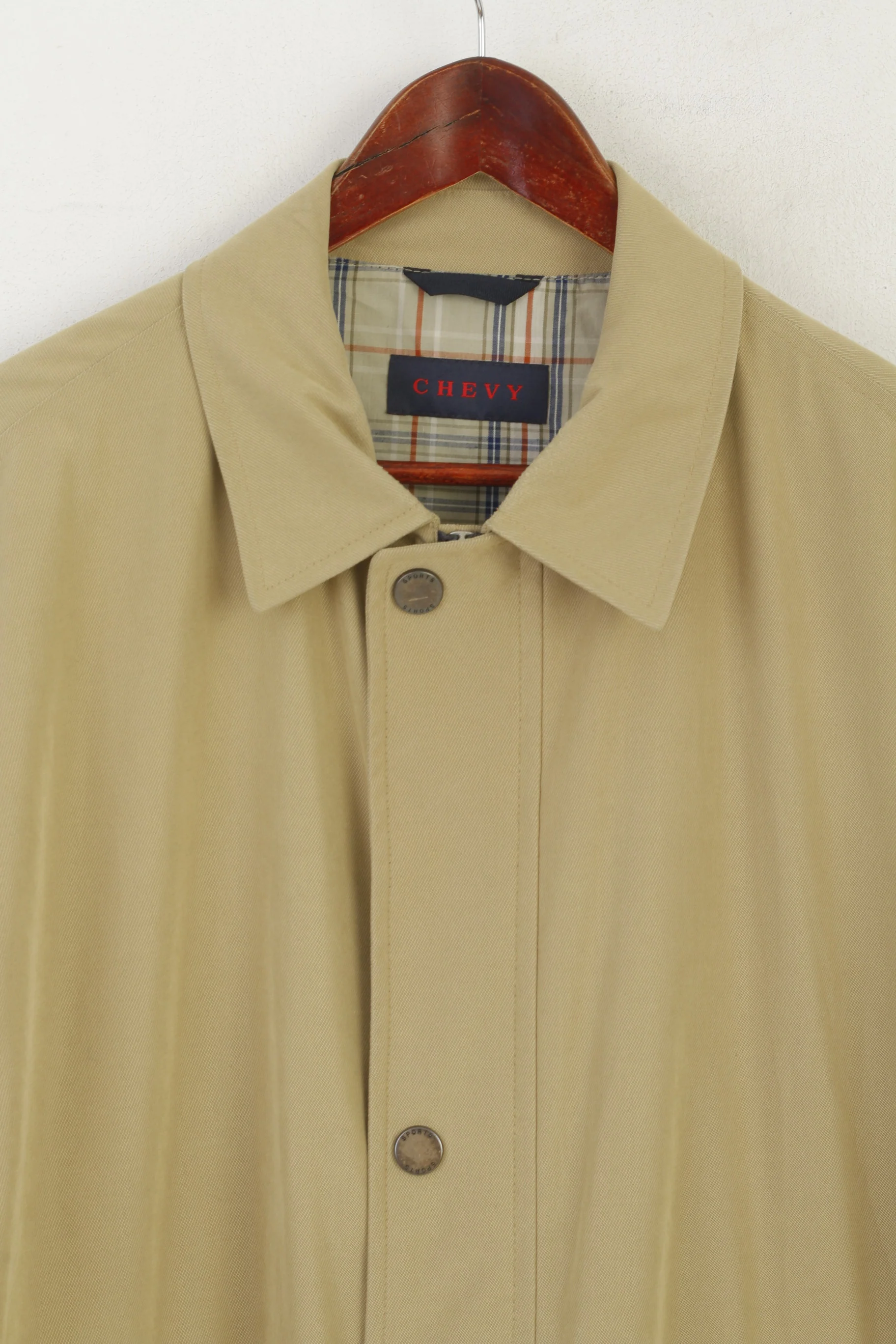 Chevy Men XL Jacket Camel Lightweight Classic Full Zipper Functional Casual Top - Image 2