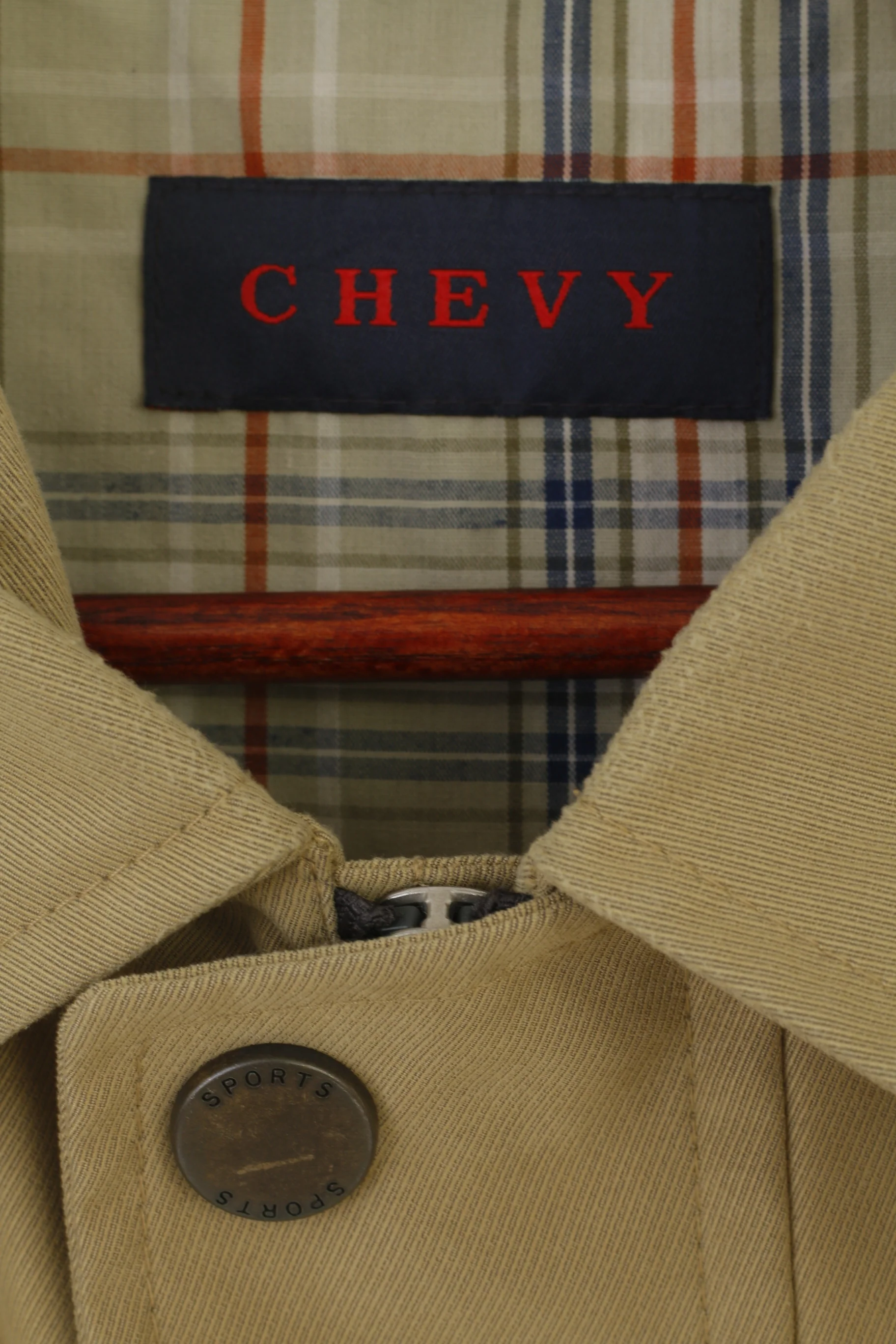 Chevy Men XL Jacket Camel Lightweight Classic Full Zipper Functional Casual Top - Image 5