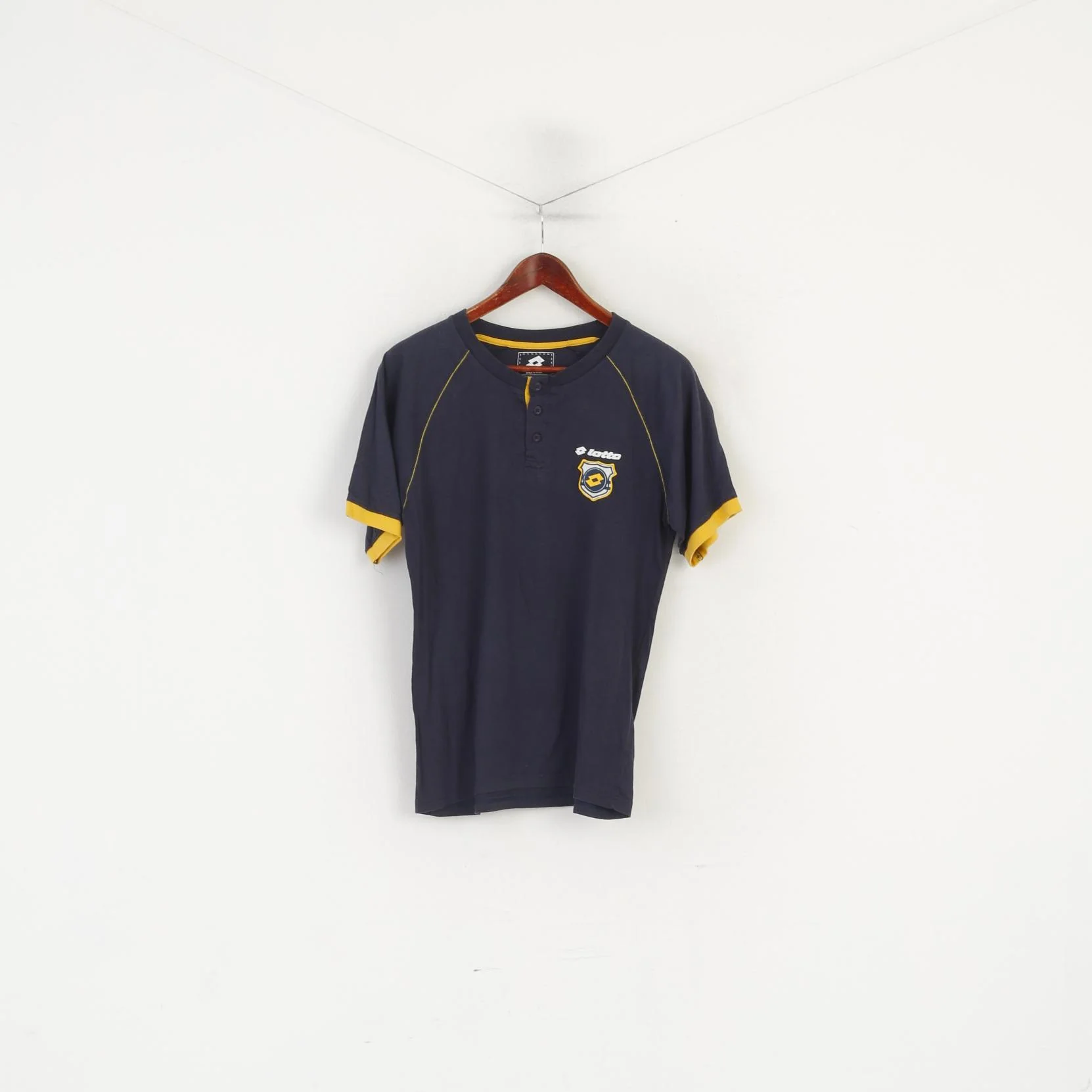 Lotto Men M Shirt Navy Cotton Nightwear Detailed Buttons Sleep Top