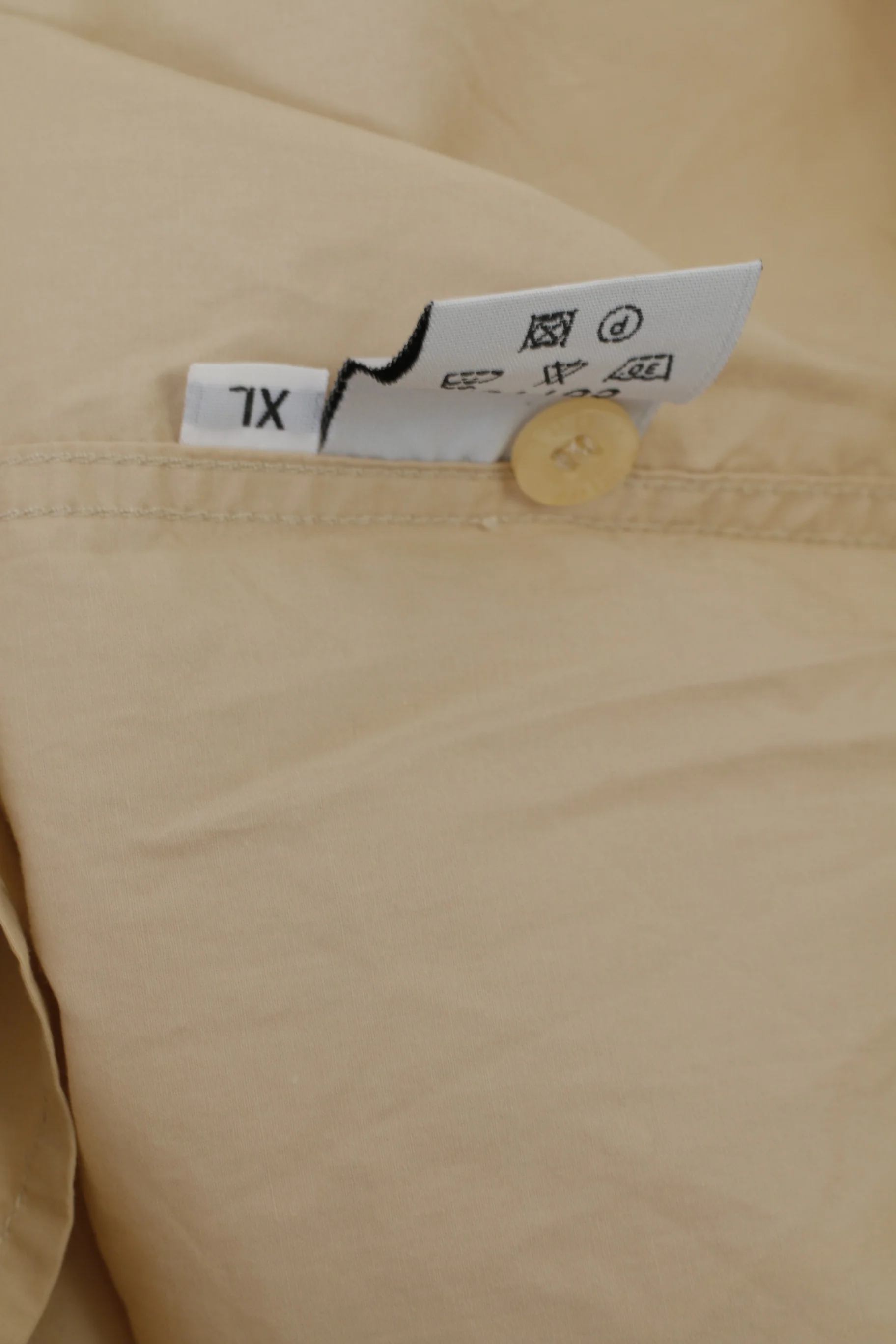 Nigel Hall Men XL Casual Shirt Beige Cotton Emroidered Long Sleeve Top - Image 5