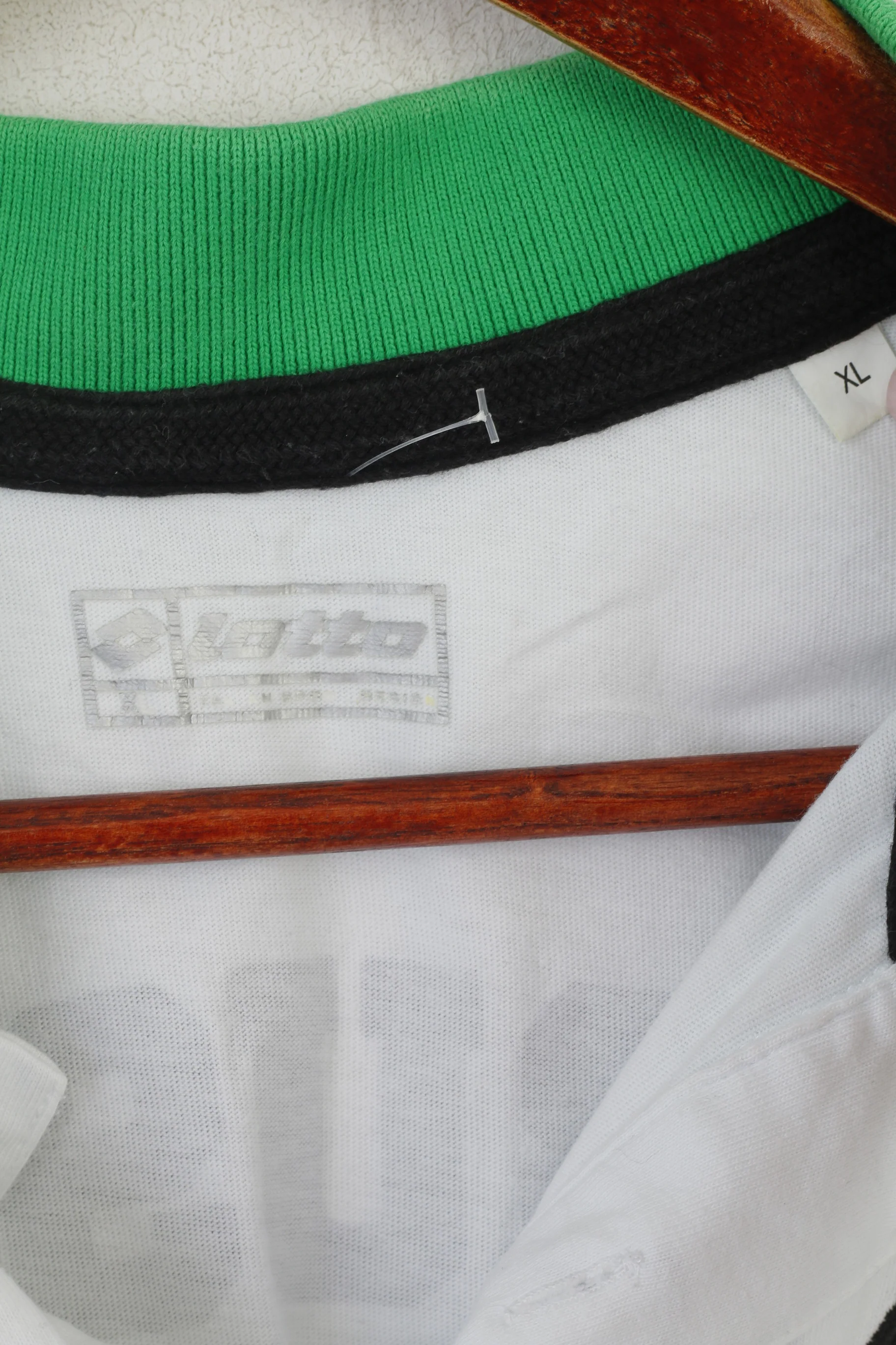 Lotto Borussia Mönchengladbach Men XL (L) Polo Shirt White Cotton Vintage Top - Image 3