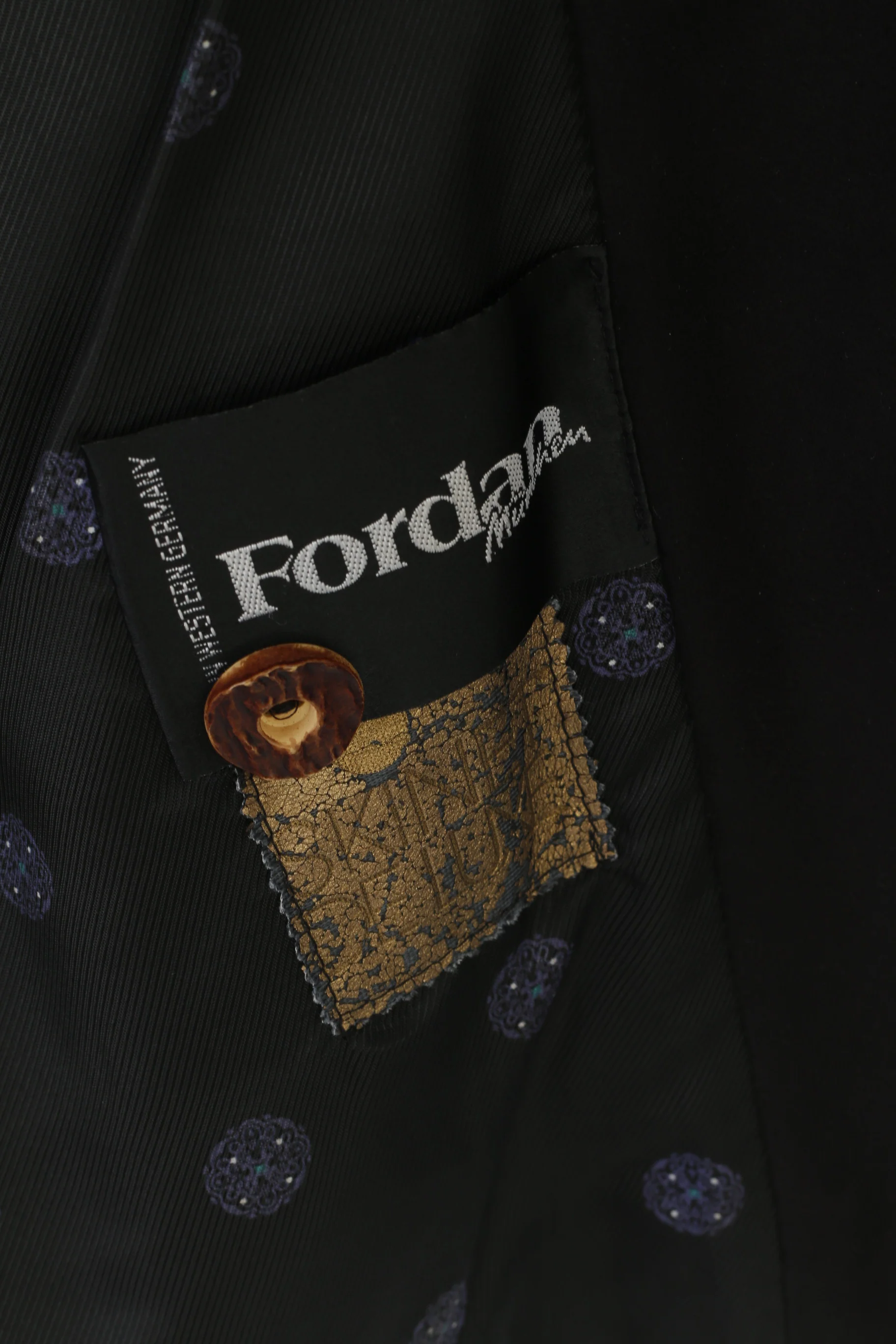 Fordan Men 44 Jacket Black Soft Vintage West Germany Double Breasted Tyrol Blazer - Image 4