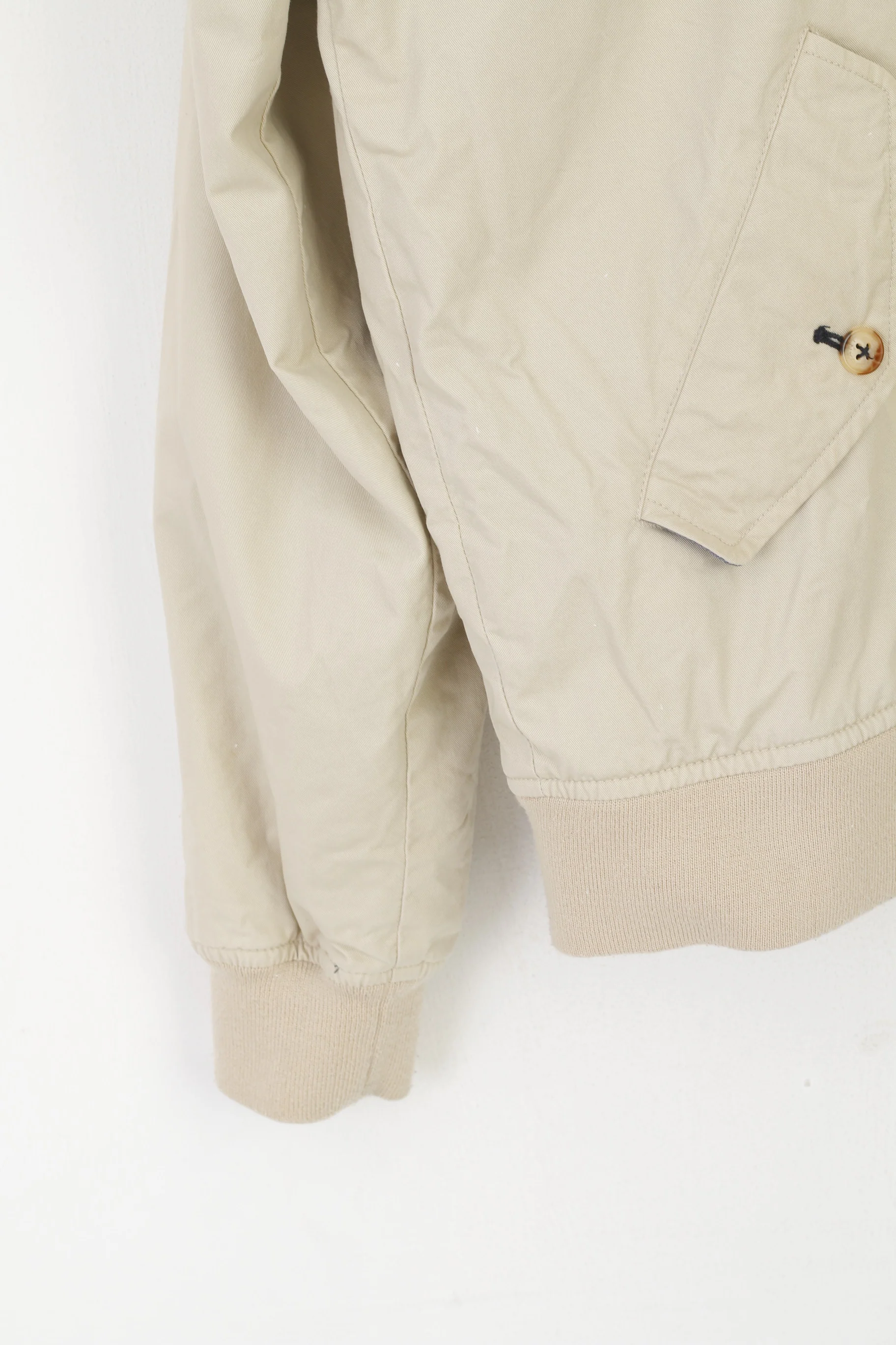 Gant Men L Jacket Beige Campus Cotton Full Zipper Classic Harrington Top - Image 3