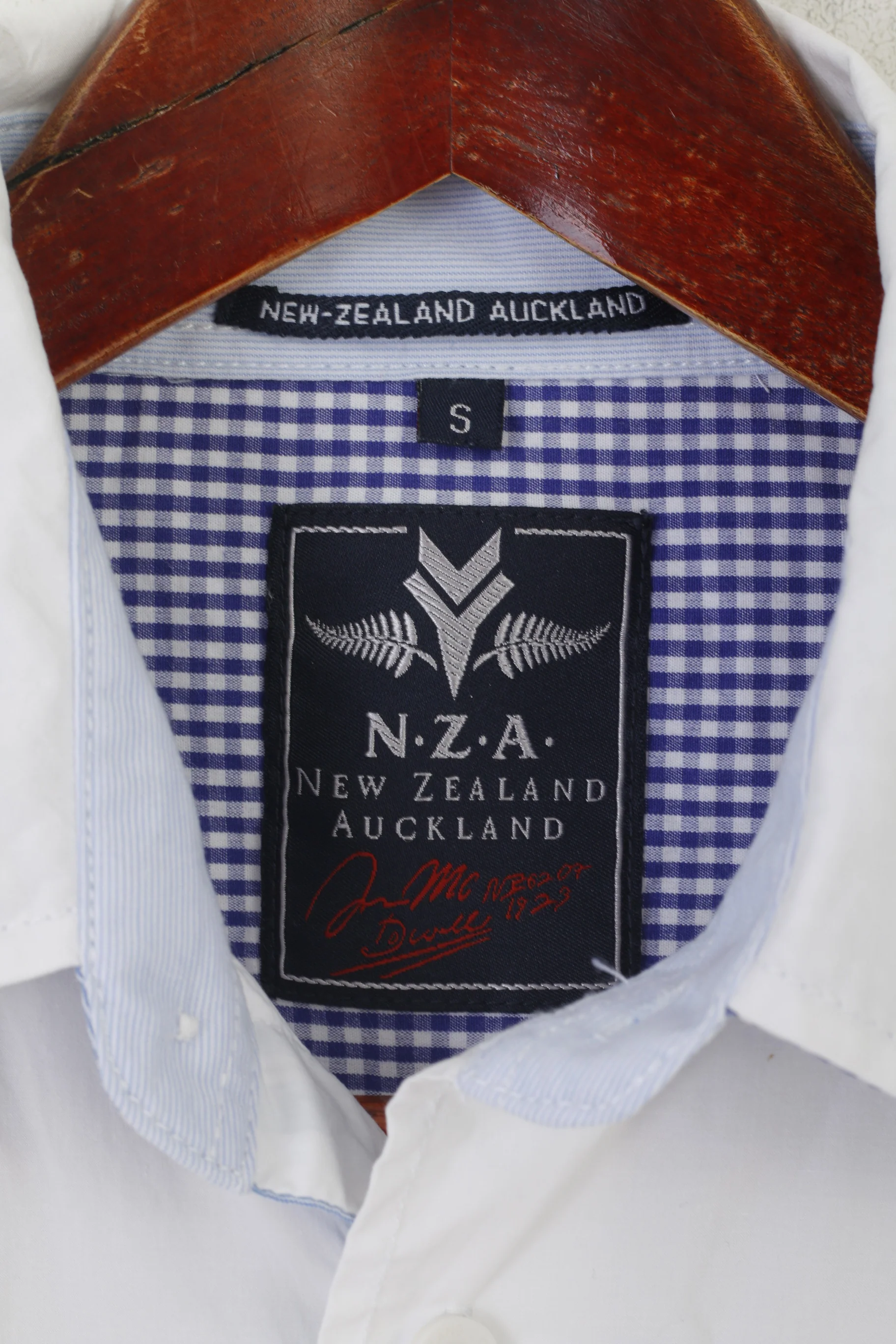 New Zealand Auckland Men S Casual Shirt White Cotton Embroidered South Island Top - Image 4