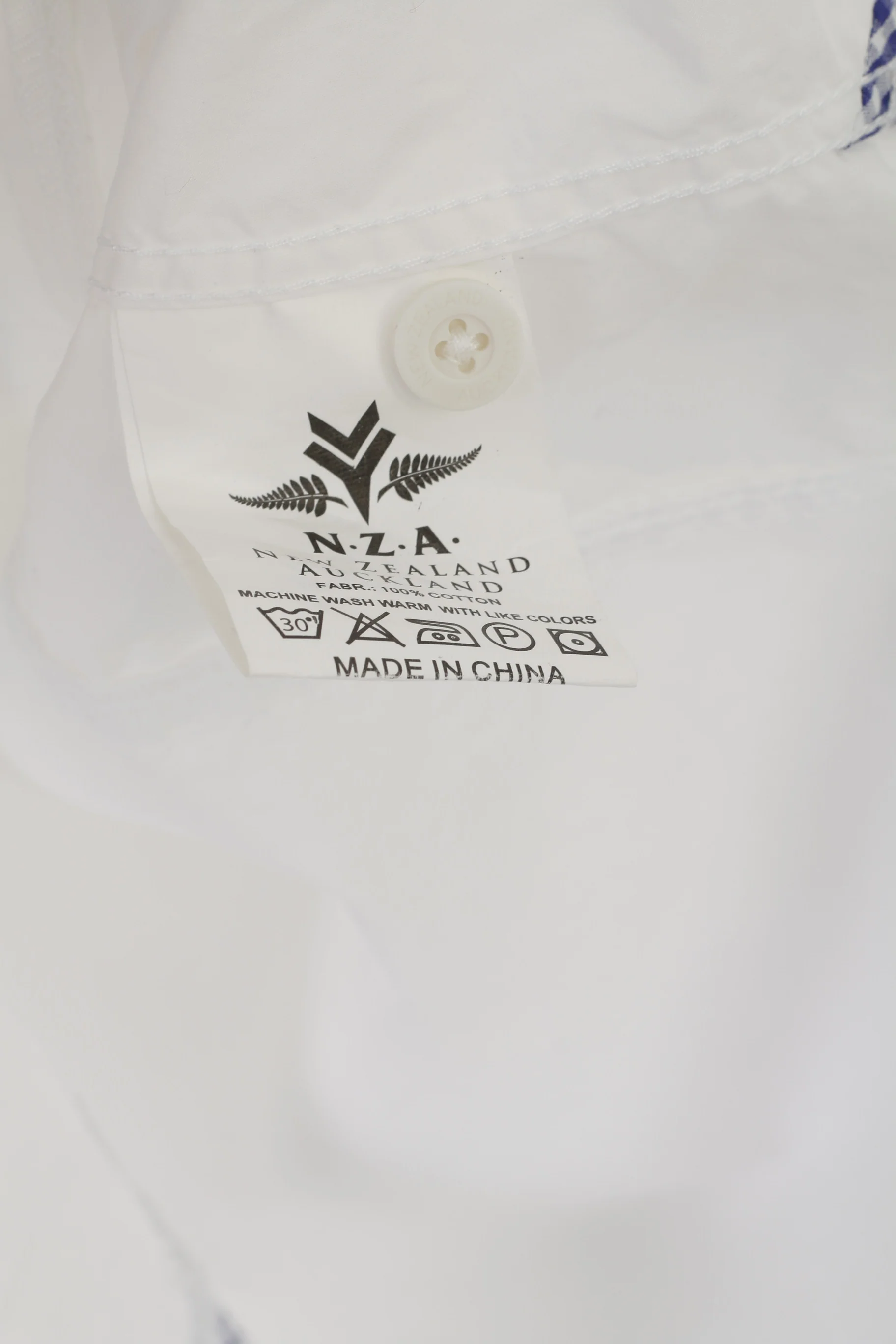 New Zealand Auckland Men S Casual Shirt White Cotton Embroidered South Island Top - Image 5