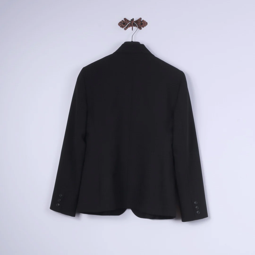 United Colors Of Benetton Women 46 M Blazer Black Shiny Classic Single Breasted Jacket - Image 7