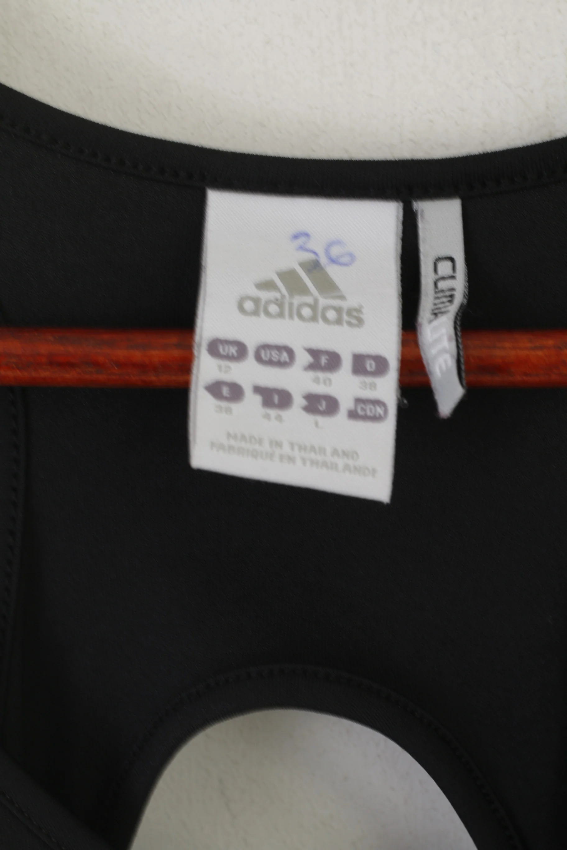 Adidas Women 12 38 M Shirt Black Sportswear Climalite Training Run Tank Top - Image 4