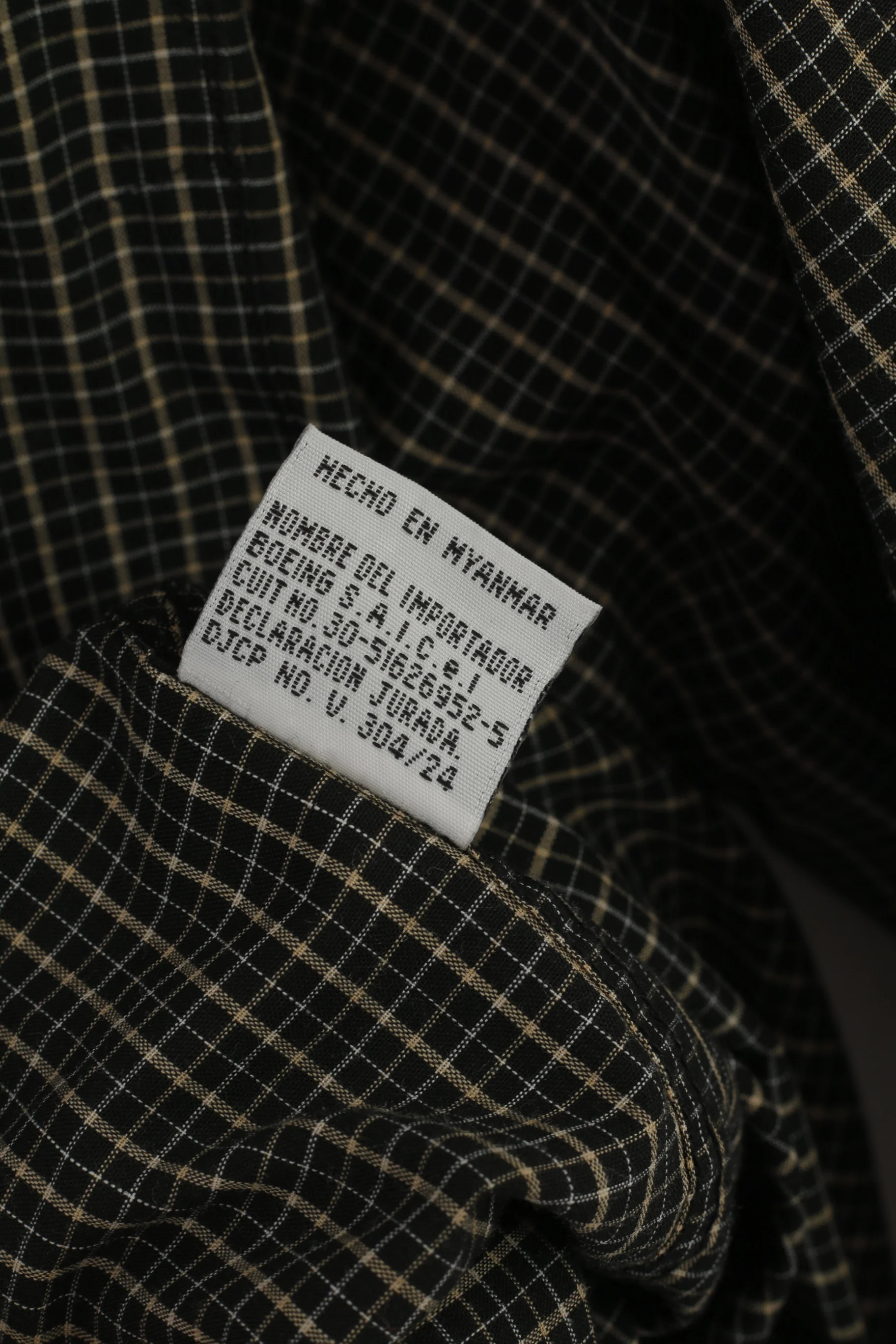 Louis Philippe Men L Casual Shirt Black Check Cotton Pocket Long Sleeve Retro Top - Image 4