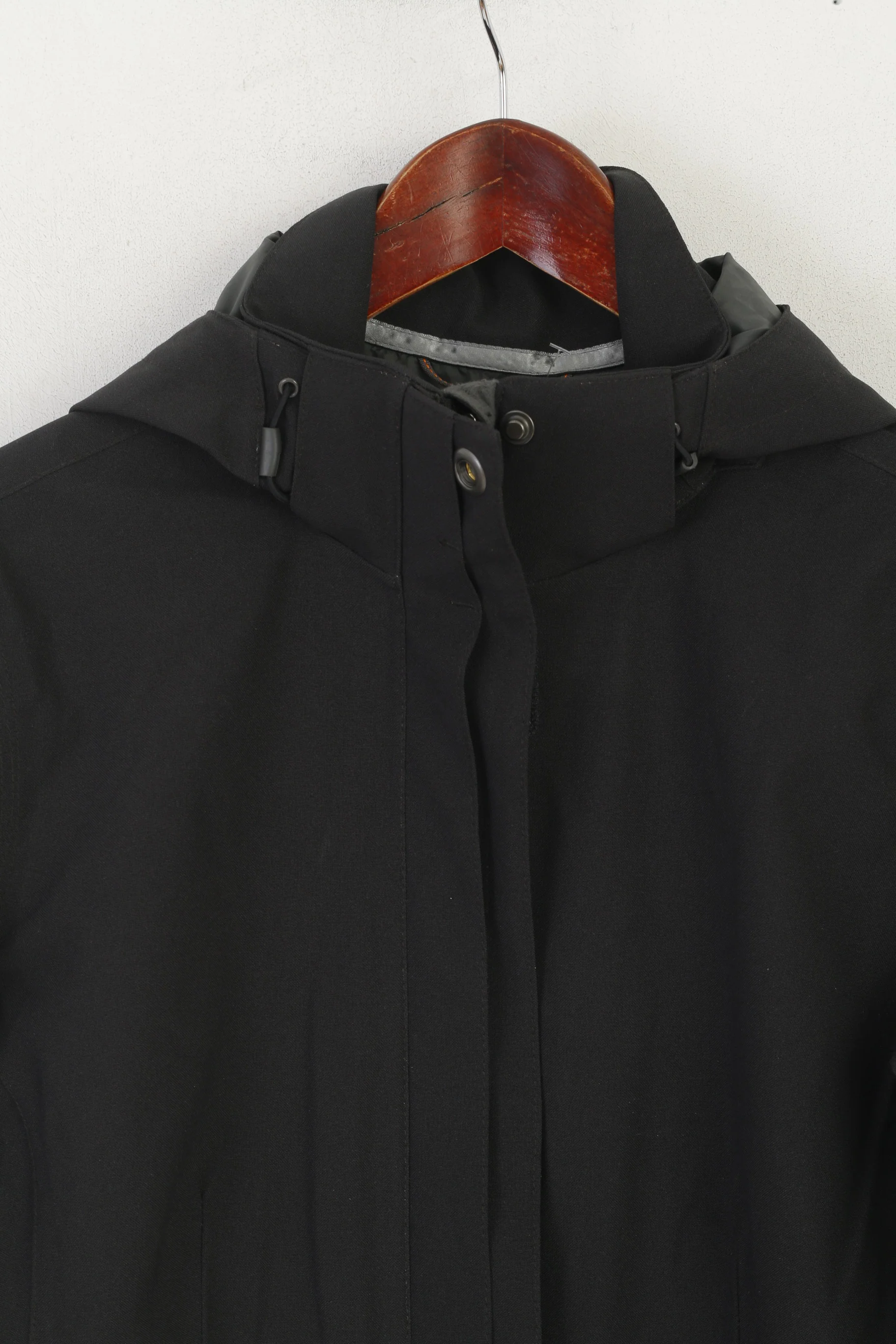 Merrell Women M (S) Coat Black Opti-Shell Rainproof Zip Up Hooded Outdoor Top - Image 2