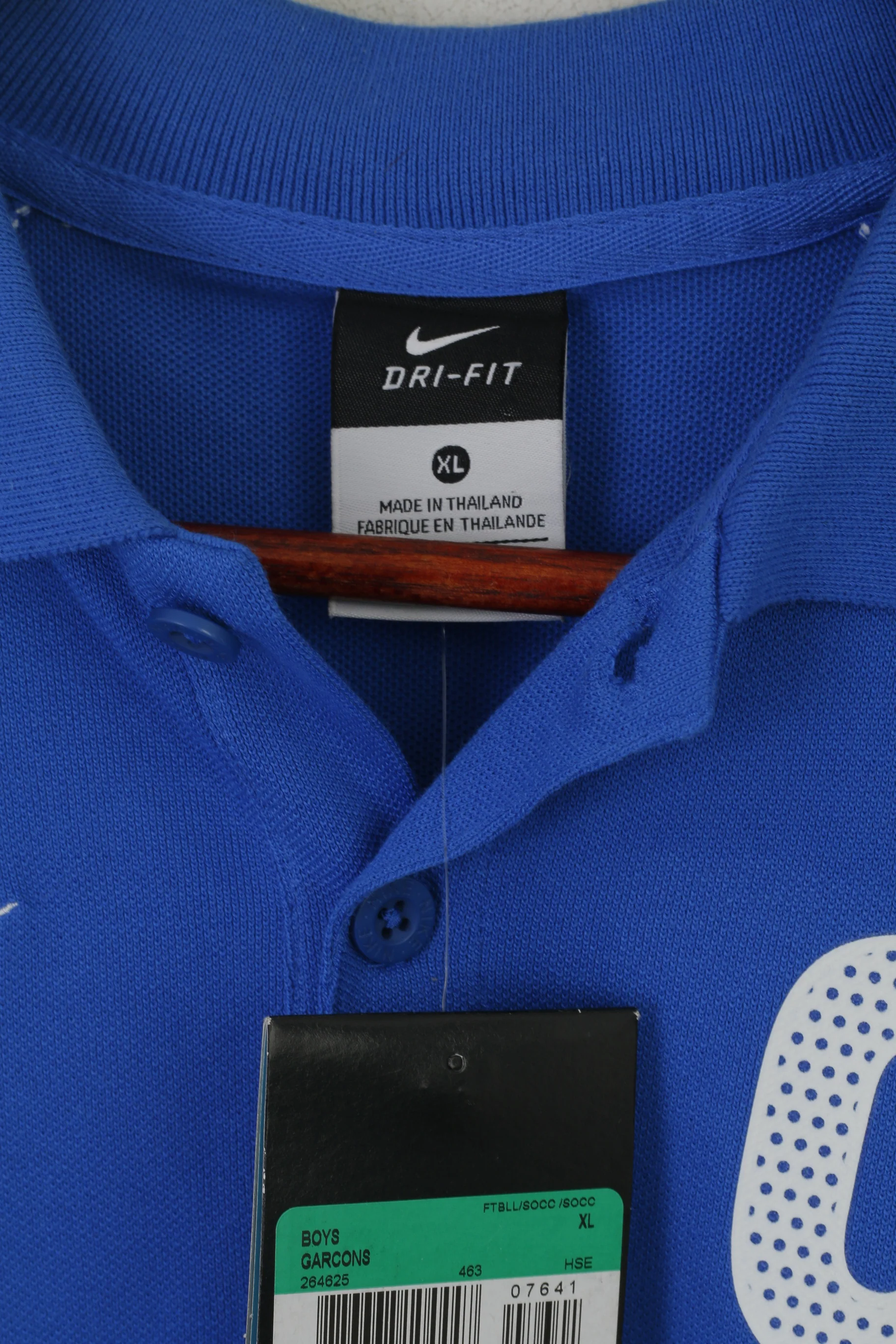New Nike Boys 158-170cm 13 -15 Age Polo Shirt Blue Cotton Sport WUZZ # 9 Top - Image 3