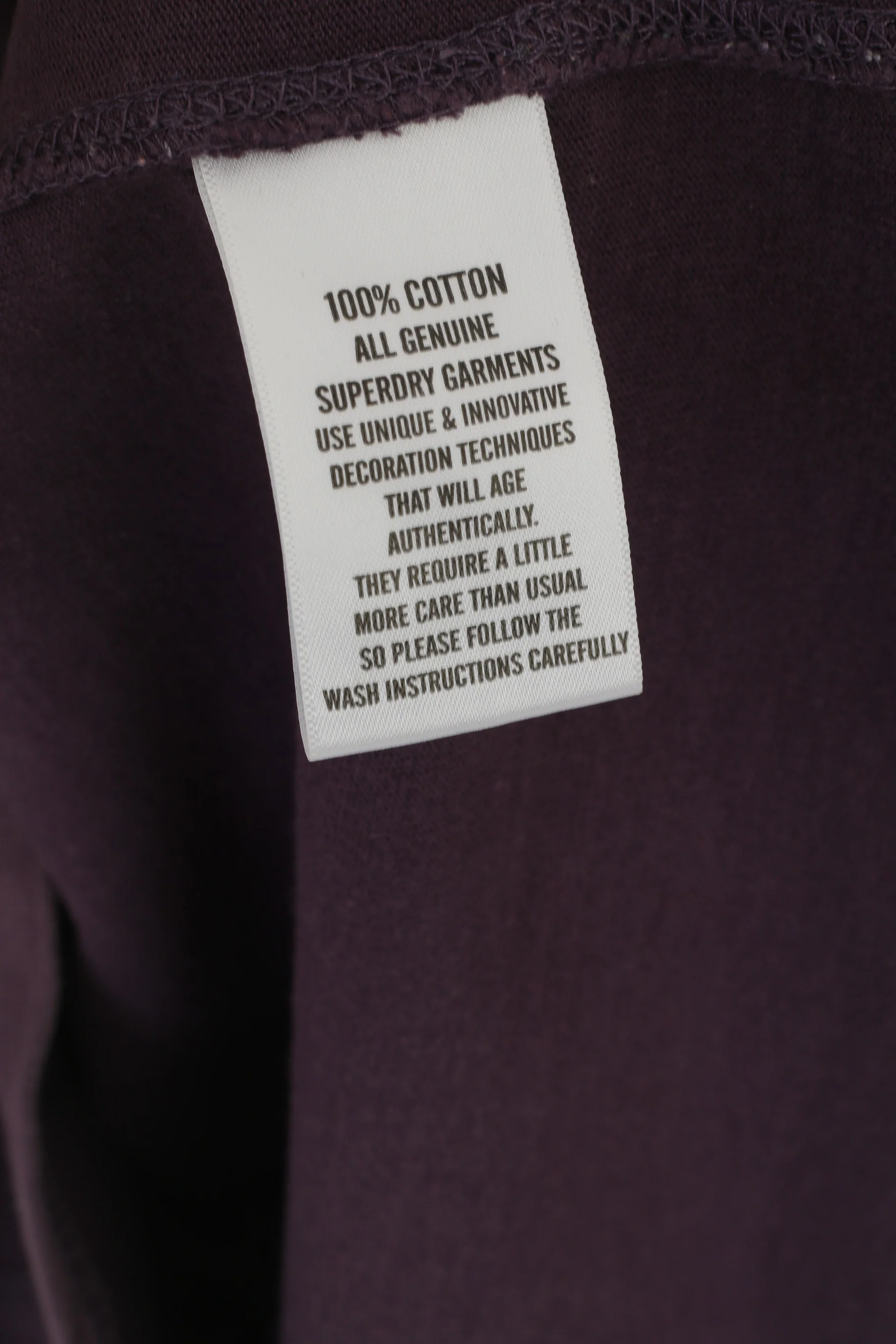 Superdry Men XL (L) Shirt Purple Faded Cotton Graphic Spartan V Neck Top - Image 5
