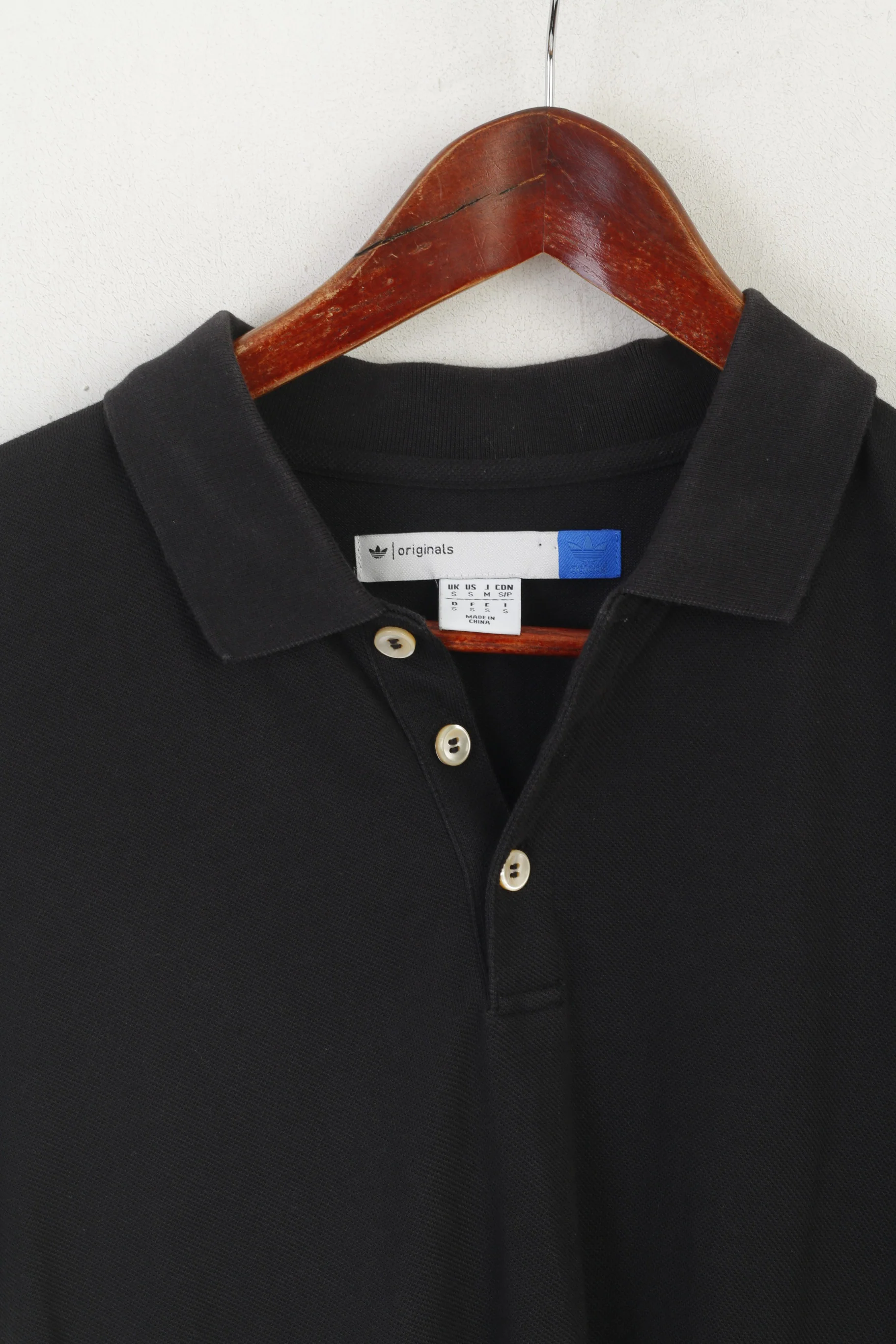 Adidas Originals Men S Polo Shirt Black Cotton Slim Fit Classic Long Back Top - Image 2