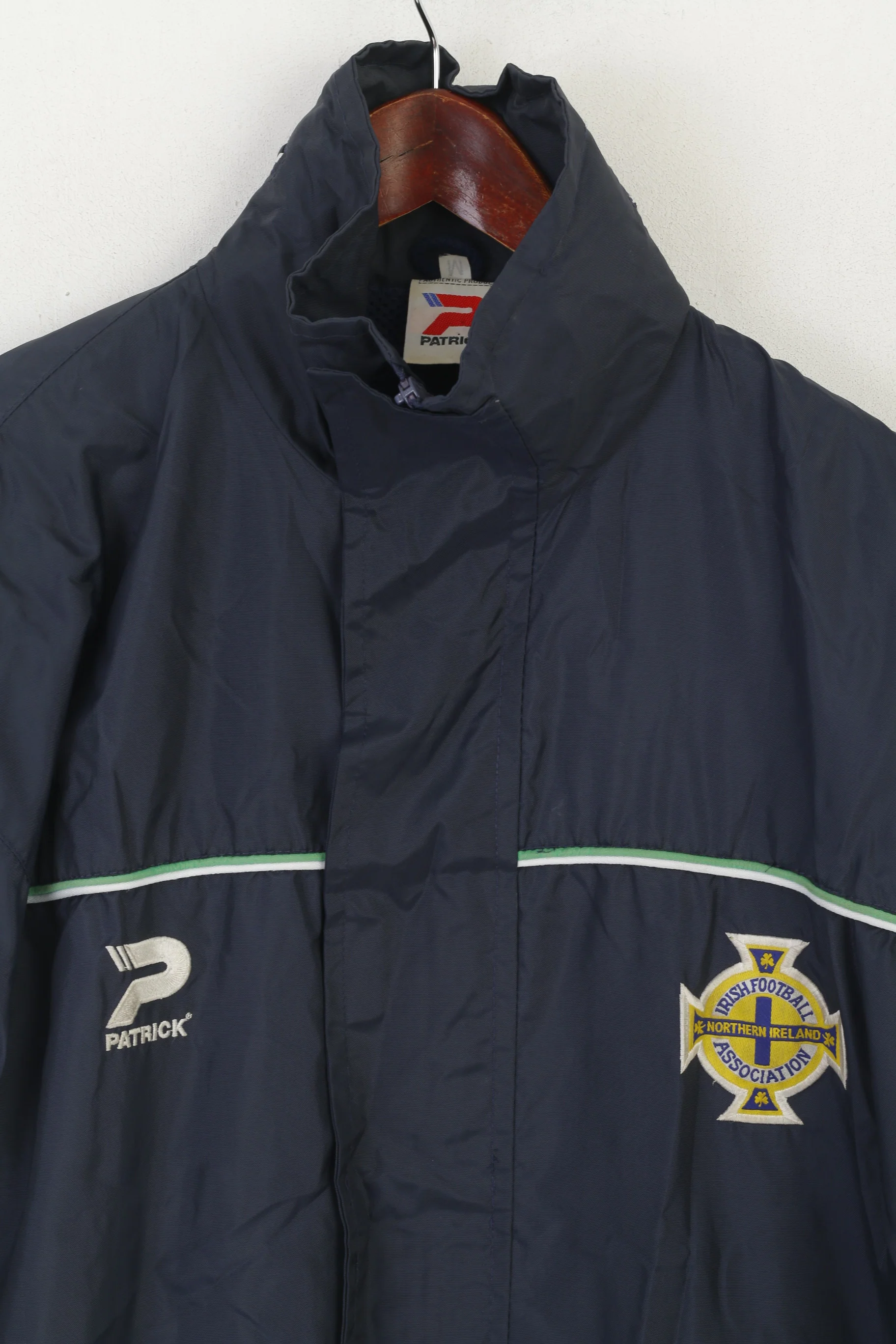 Patrick Men M Jacket Navy Nylon Waterproof Irish Football Hidden Hood Ireland Top - Image 2