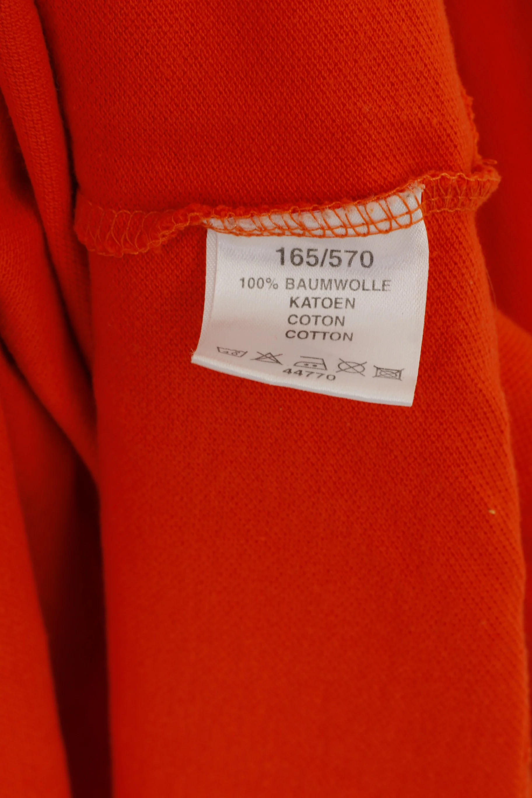 John F. Gee Jeanswear Men 68/70 XXXL T- Shirt Orange Cotton V Neck Vintage 90's Top - Image 4