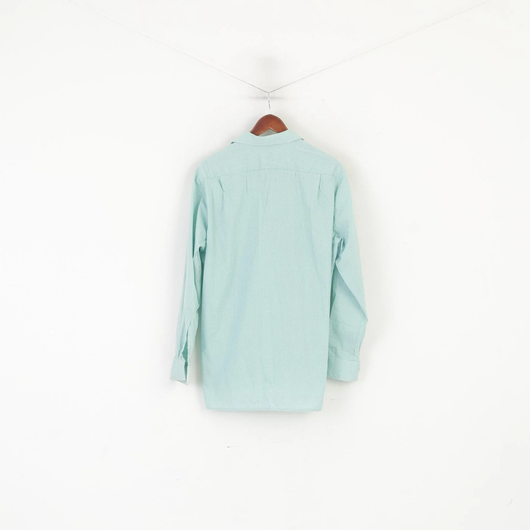 Olymp Tendenz Men 42 L Casual Shirt Green Check Cotton Regular Fit Long Sleeve Top - Image 6