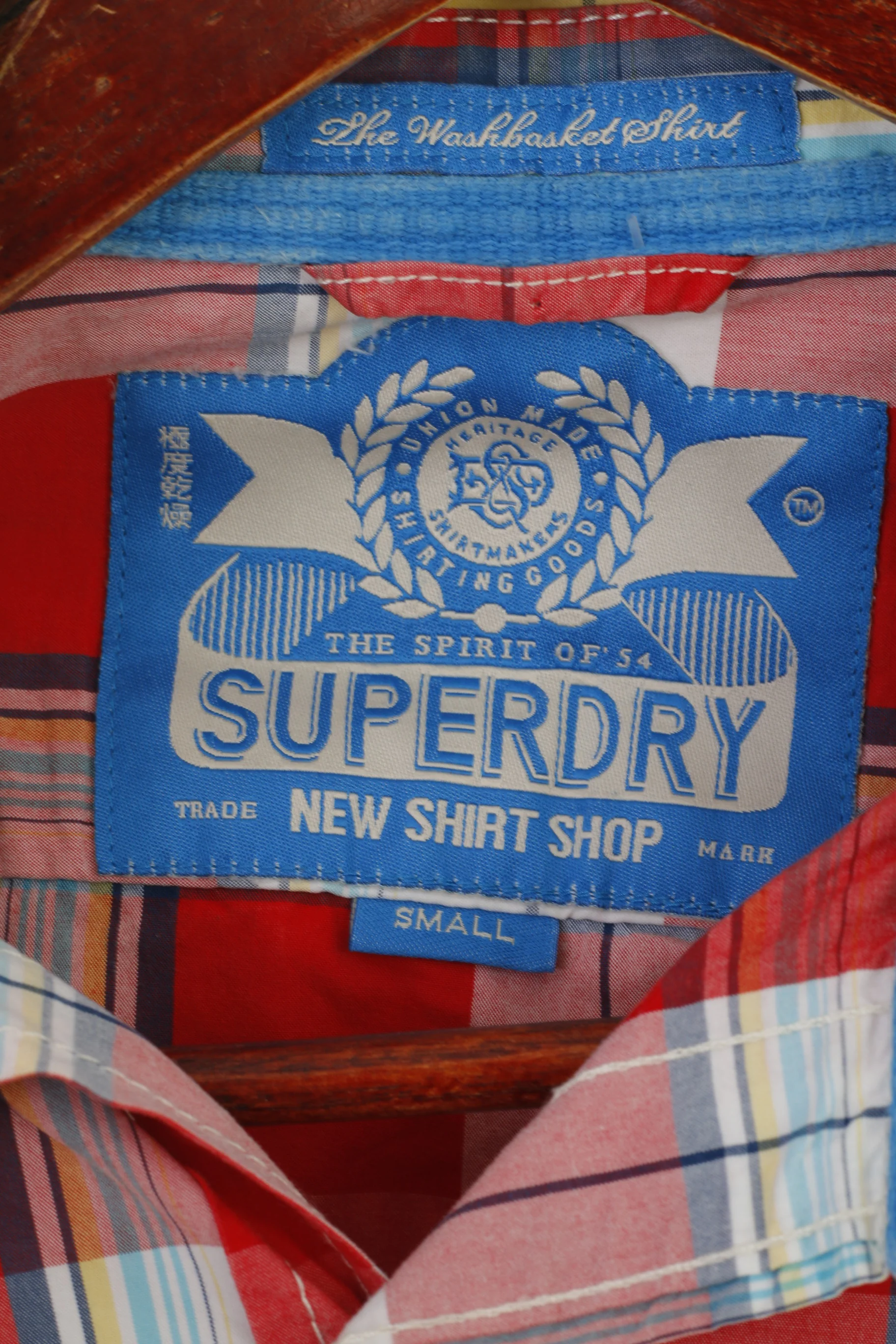 Superdry Men S Casual Shirt Red Check Cotton The Washbasket Long Sleeve Top - Image 5