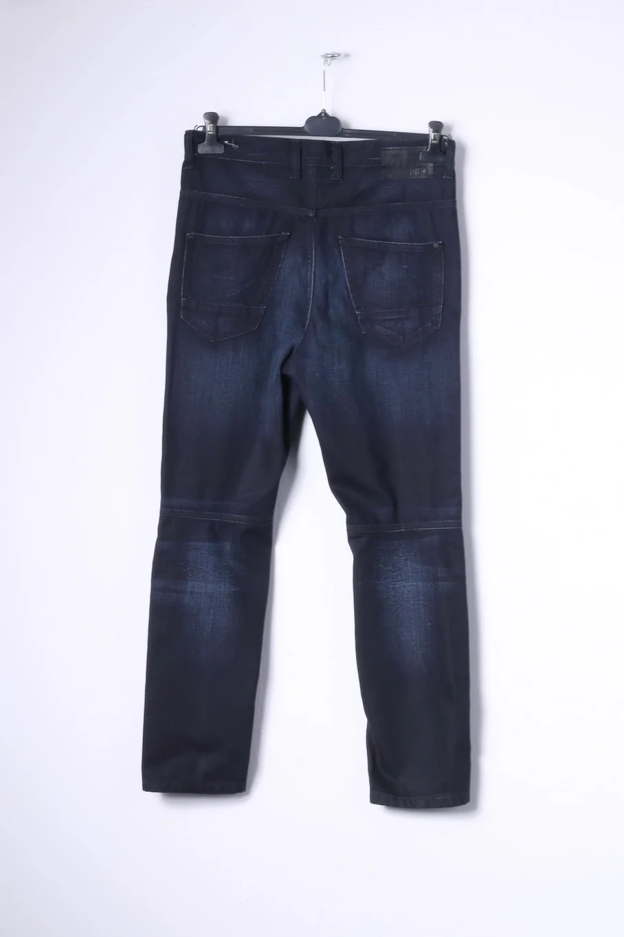 Adidas NEO Drop Crotch Mens W30 L32 Jeans Trousers Navy Cotton Pants - Image 9