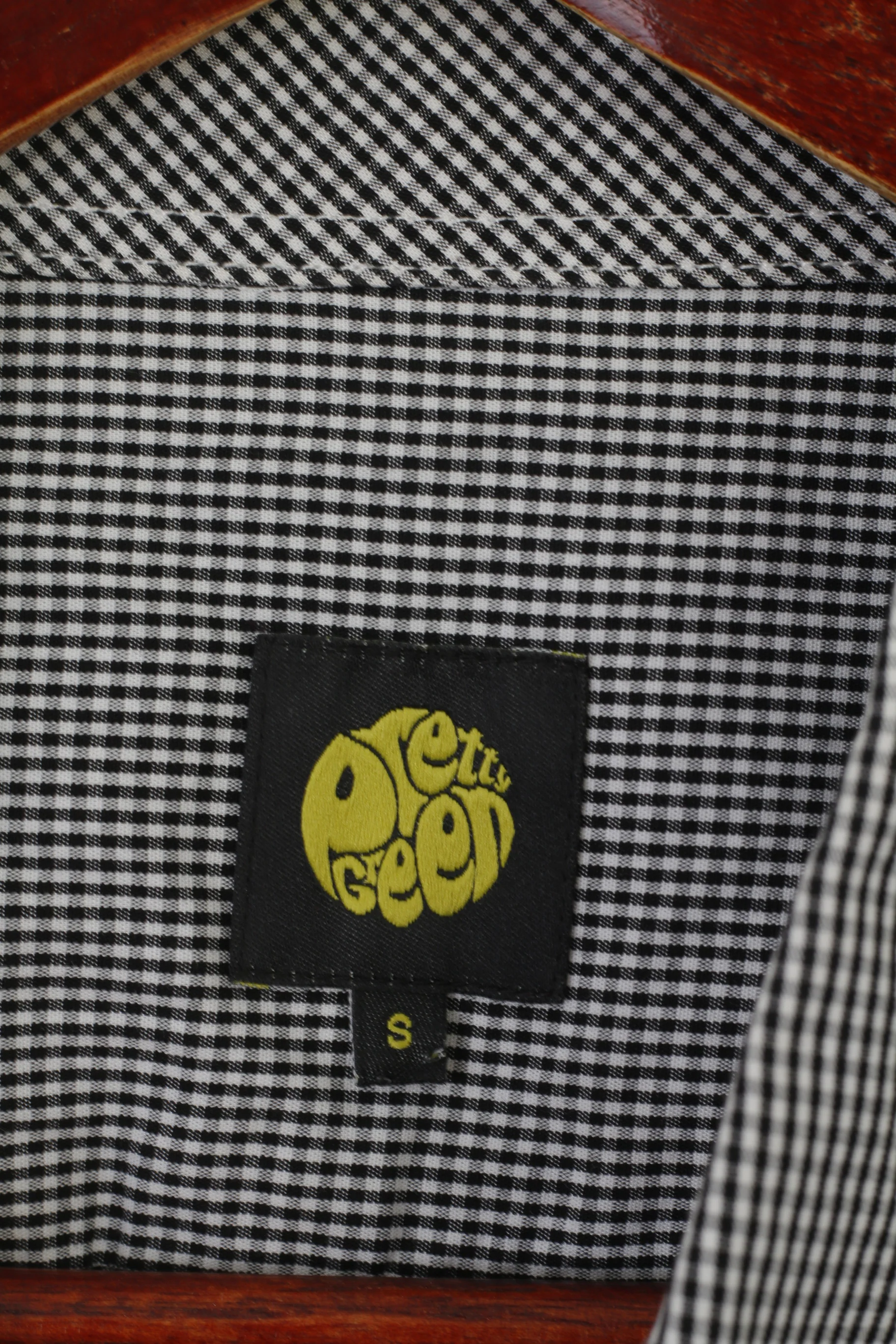 Pretty Green Men S Casual Shirt Black White Check Cotton Pocket Short Sleeve Top - Image 4