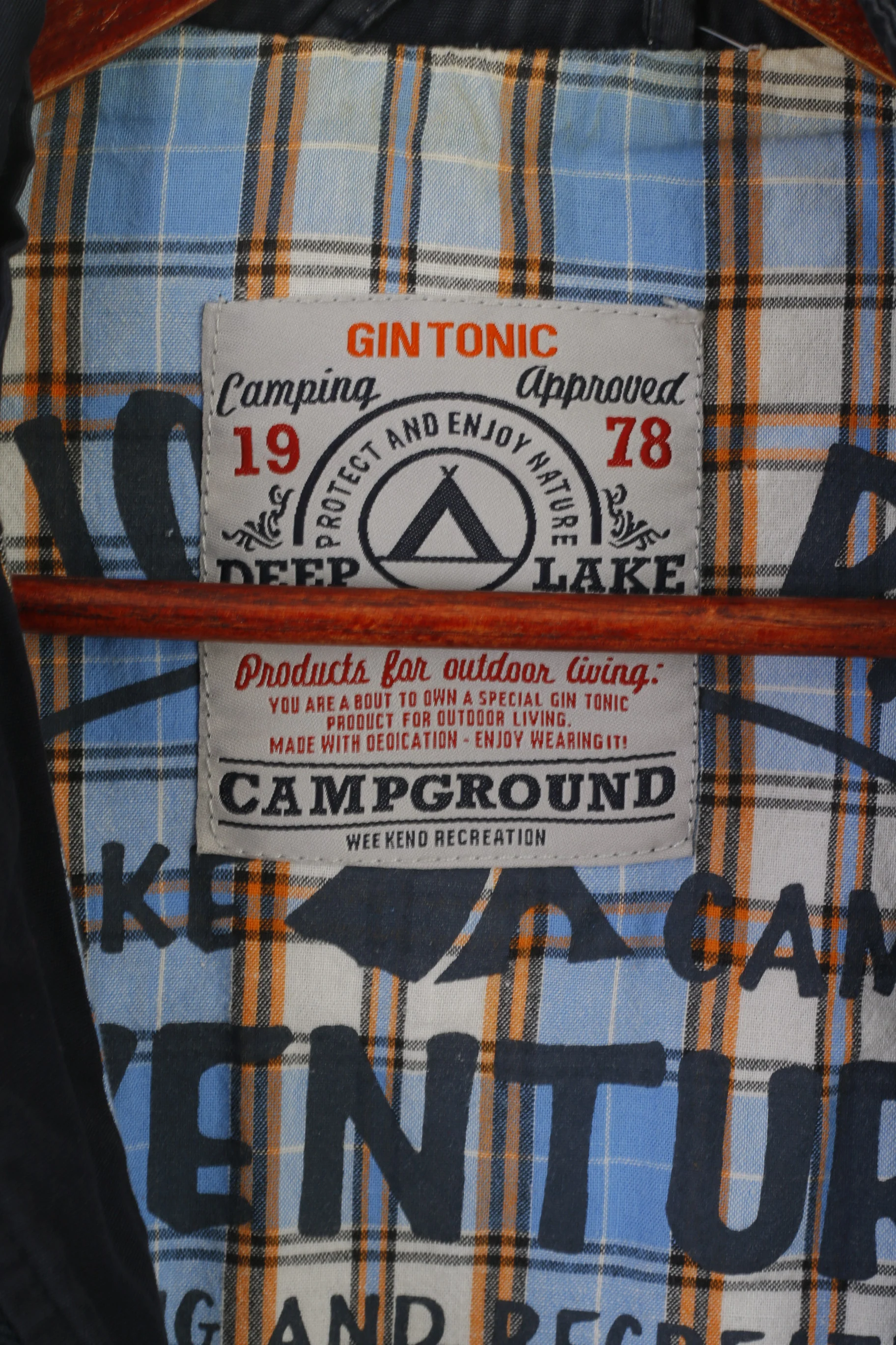 Gin Tonic Men M Jacket Navy Campground Cotton Camping Full Zip Harrington Top - Image 5