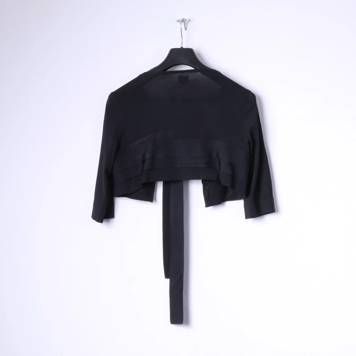 Hoss Intropia Womens M Bolero Black Stretch 2/3 Sleeve Short Cardigan - Image 5